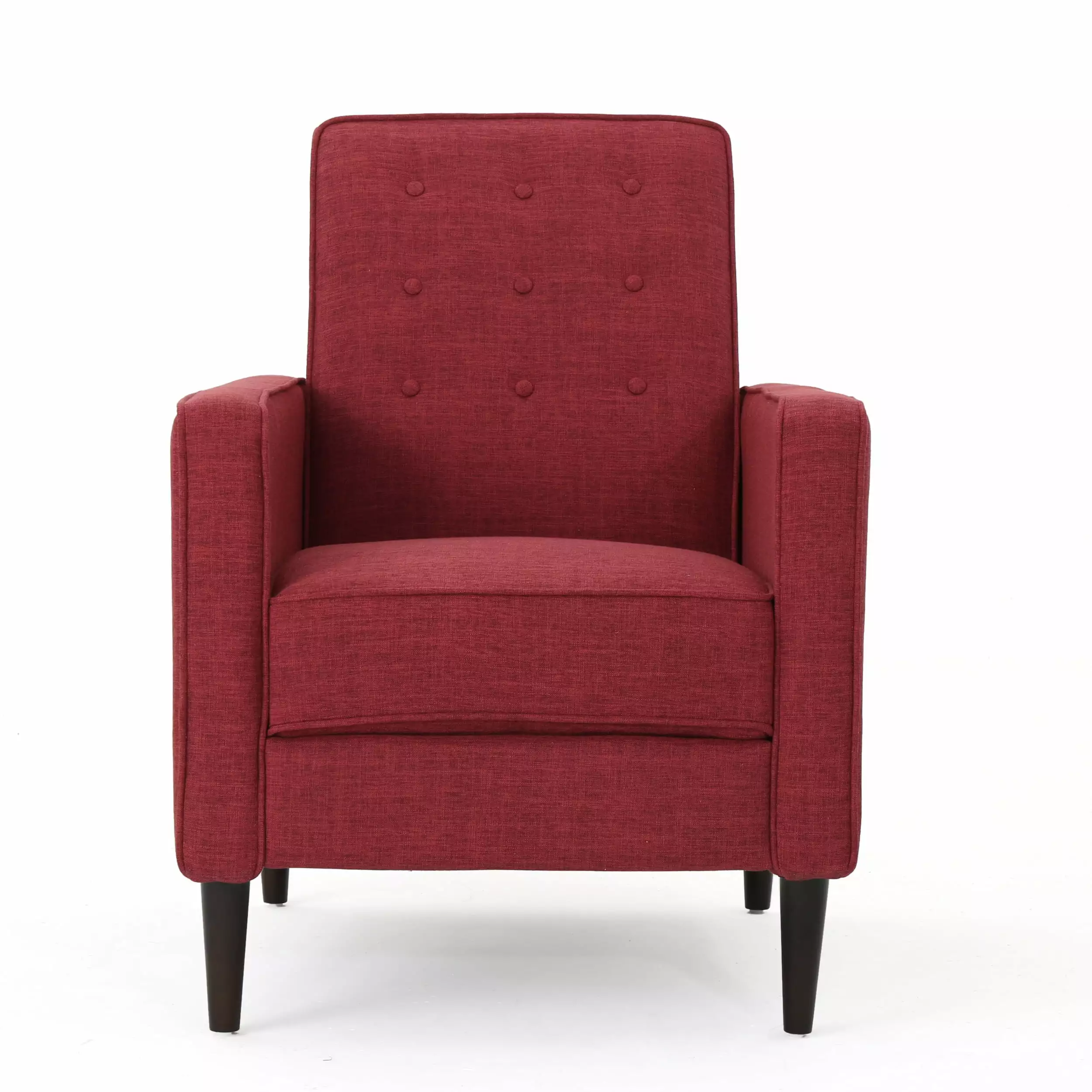 Mason Mid Century Modern Indoor Fabric Recliner Red Stylish Comfortable Chair GDFSTUDIO