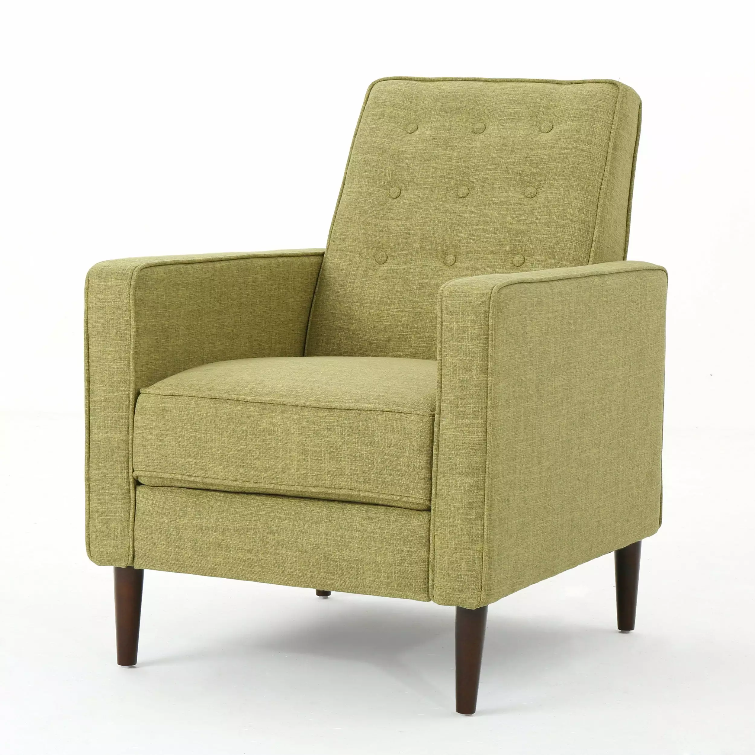 Mason Mid-Century Modern Indoor Fabric Recliner Chair Muted Green GDFSTUDIO