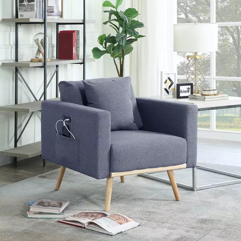 Modern Recliner Chair USB Charging Port 46.0 Relax Style Charge Devices Yeah Depot