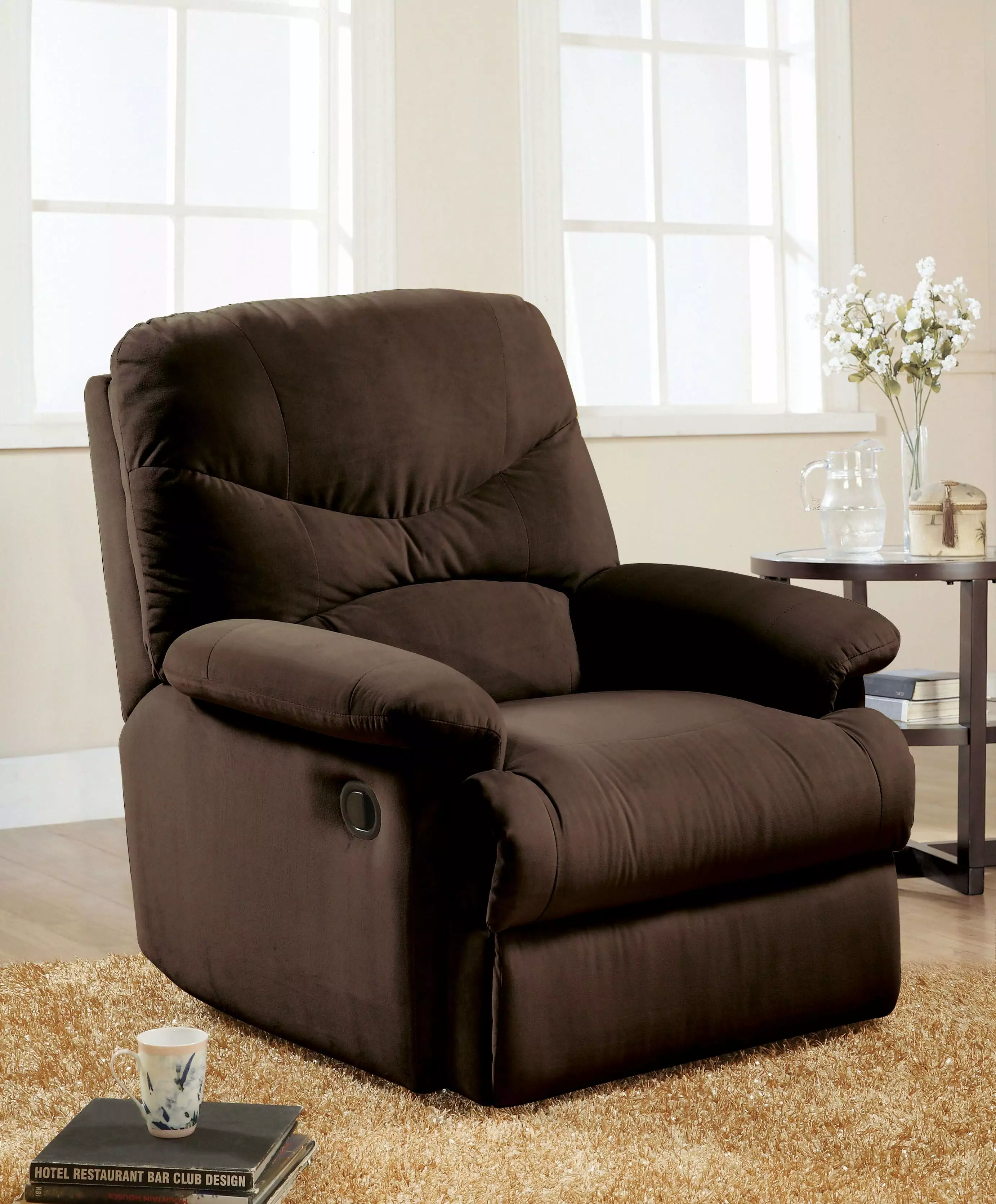 CoSoTower Arcadia Recliner Chocolate Microfiber Motion Function