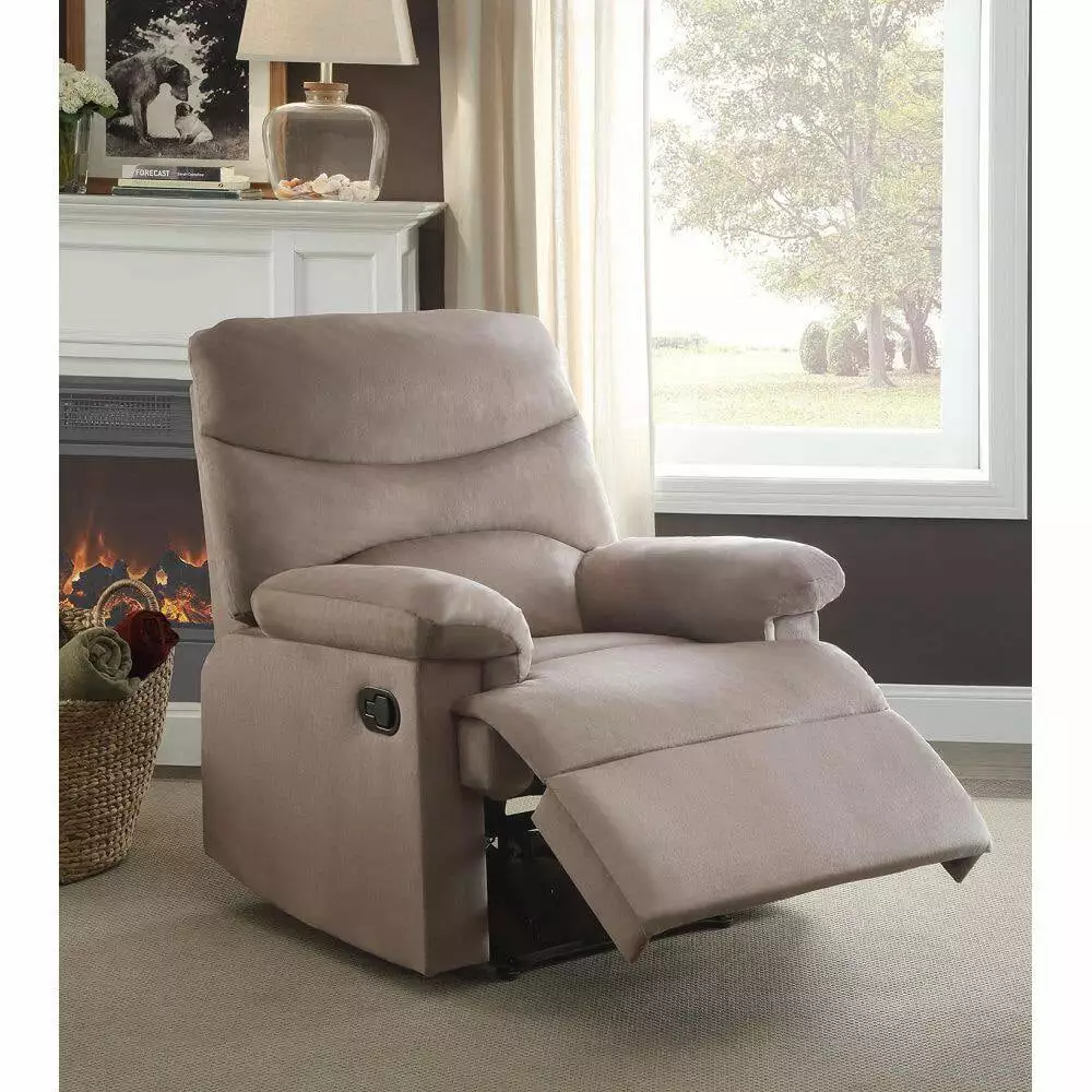 DeeHome ACME Arcadia Motion Recliner Light Brown Woven Fabric