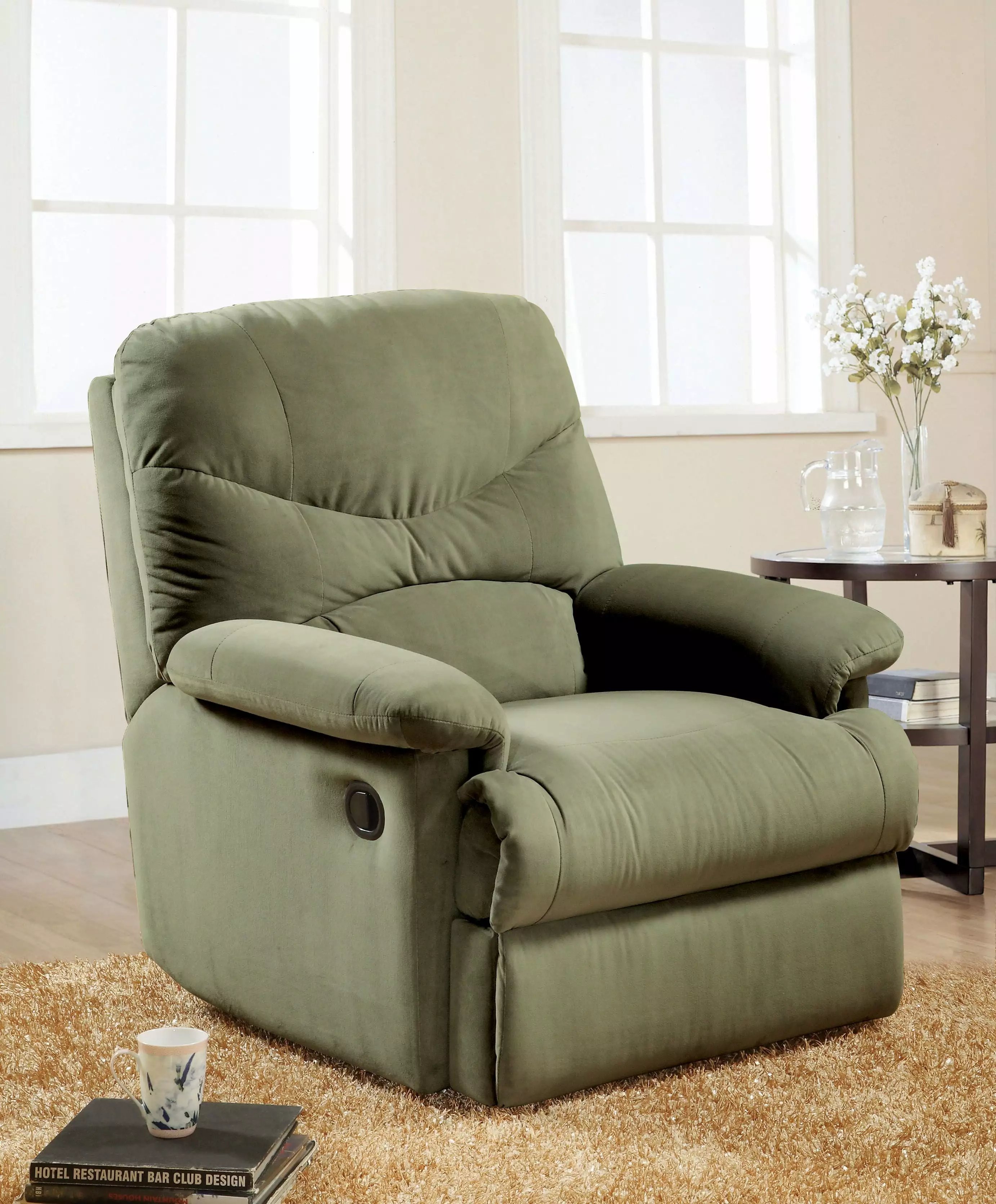 DeeHome ACME Arcadia Recliner Motion Sage Microfiber 00630 Ergonomic Design