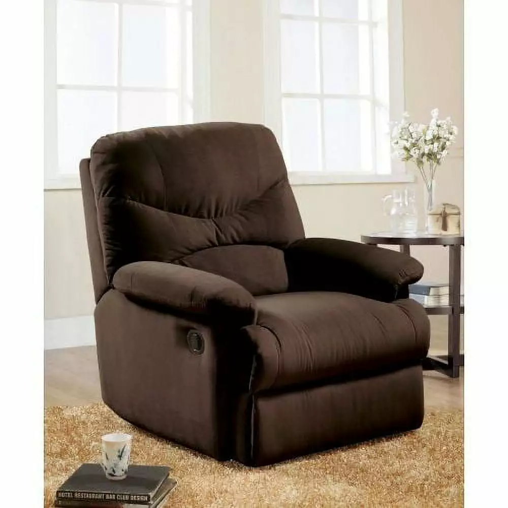 Goldmeet ACME Arcadia Recliner Chocolate Microfiber 00632W Motion Recliner