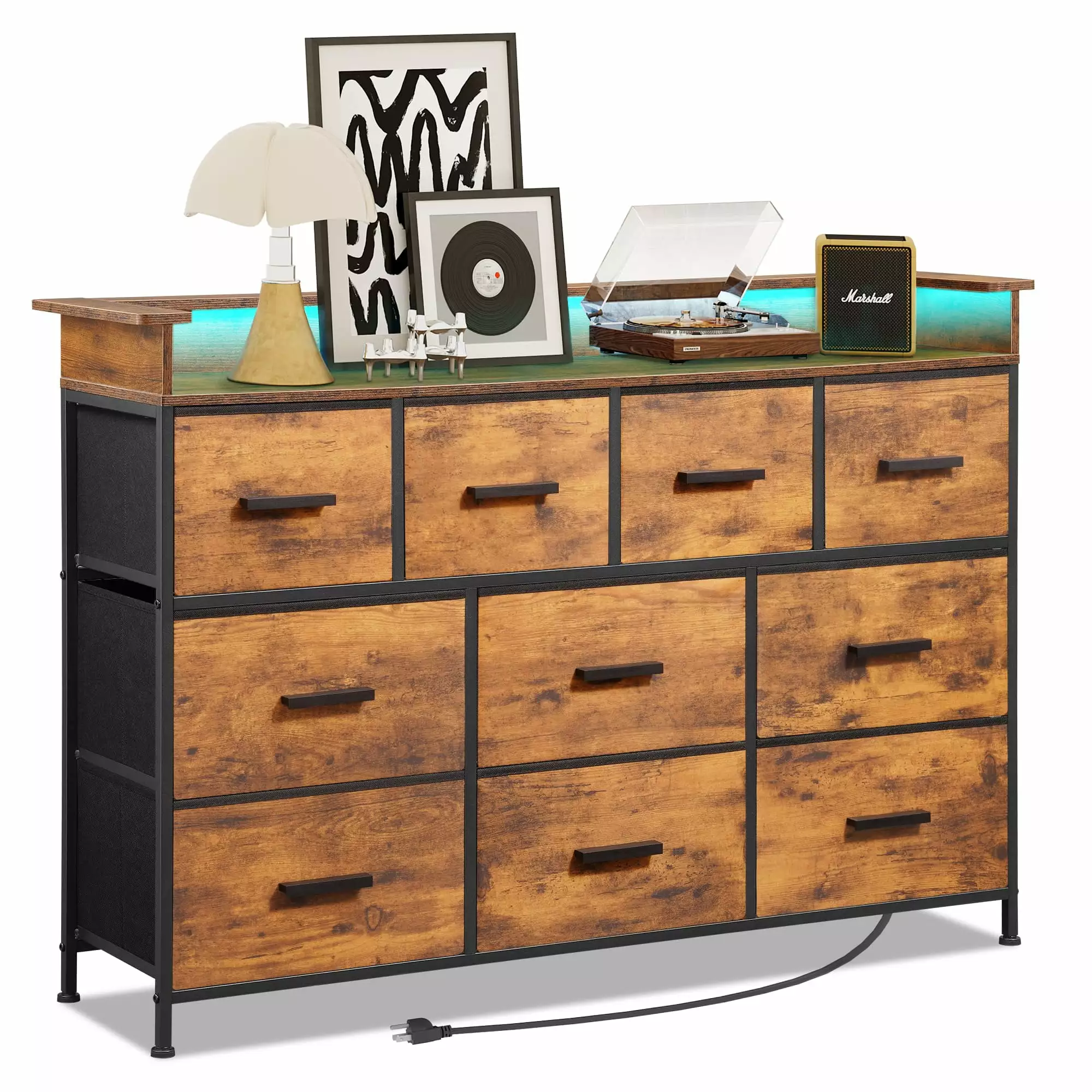 Dresser 10 Drawers Large Capacity Storage Chest Bedroom Clothes Organization NASHZEN