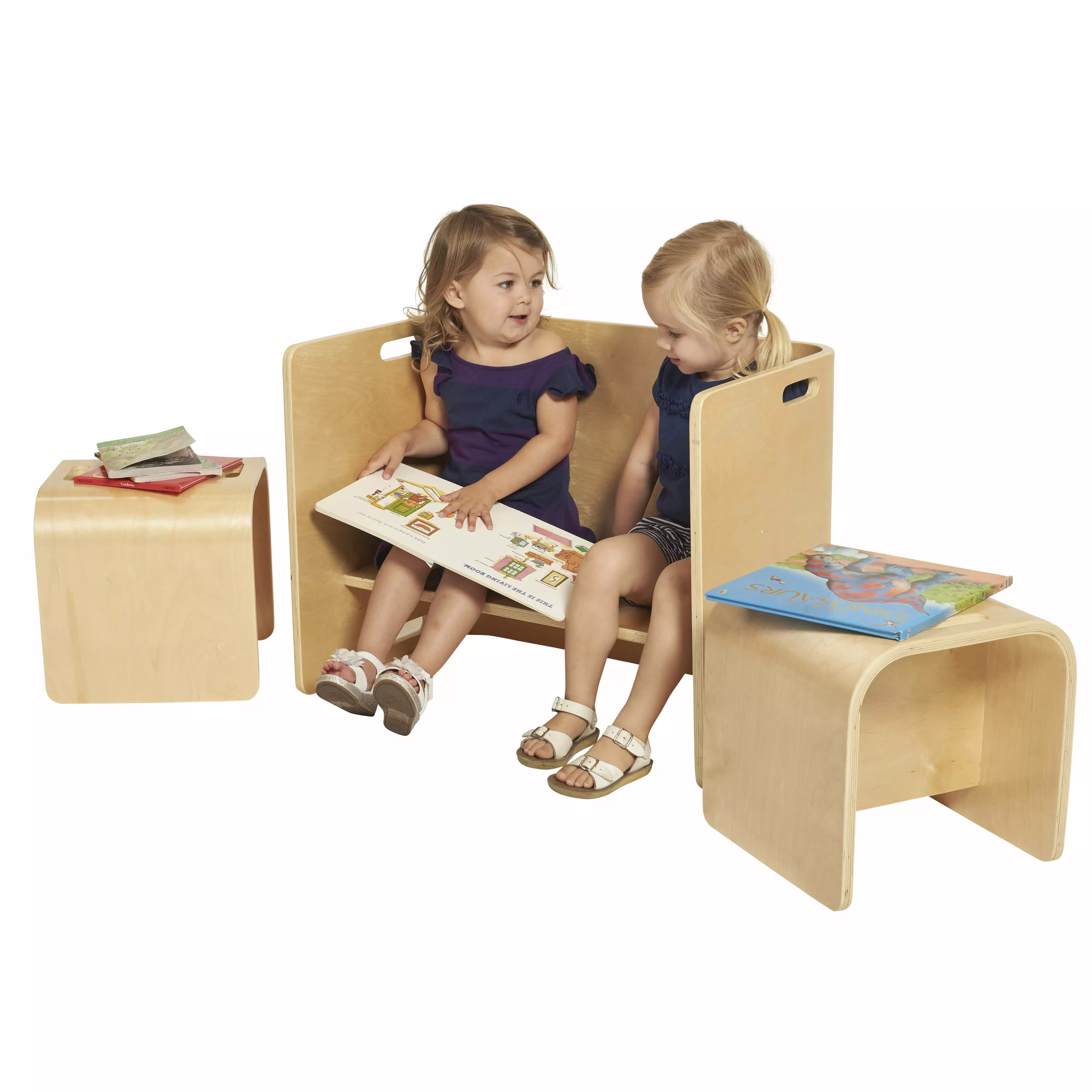 ECR4Kids Bentwood Multipurpose Table and Chair Set Natural 3-Piece