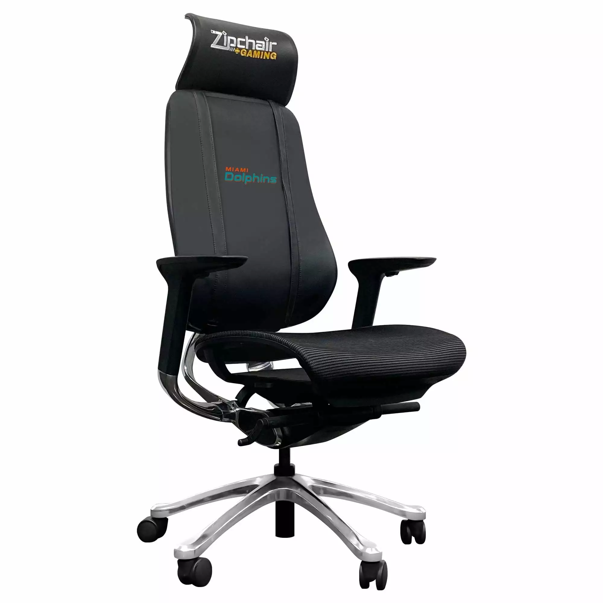 Miami Dolphins Secondary Logo PhantomX Mesh Gaming Chair Zipper System DreamSeat