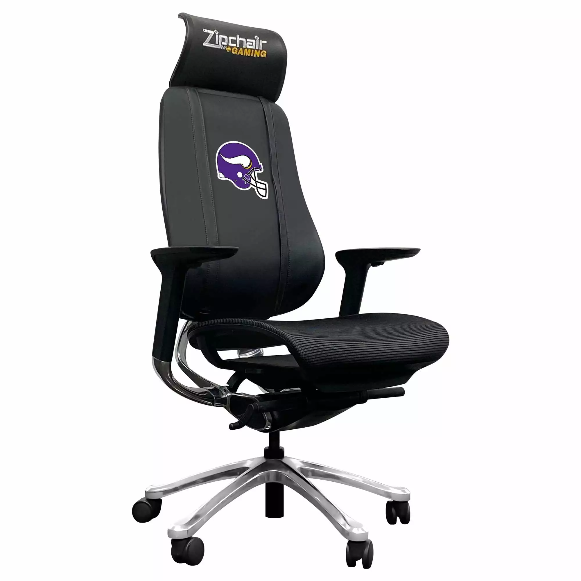Minnesota Vikings Helmet Logo PhantomX Mesh Gaming Chair Zipper System DreamSeat