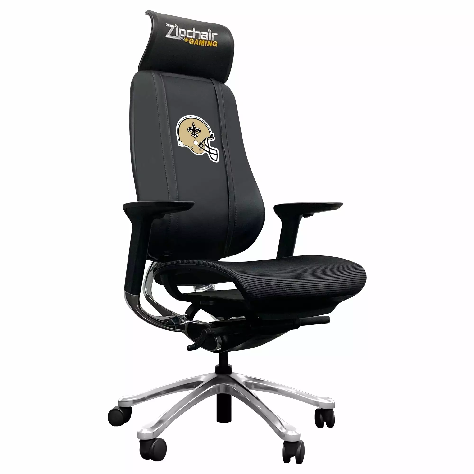 New Orleans Saints Helmet Logo PhantomX Mesh Gaming Chair Zipper System DreamSeat