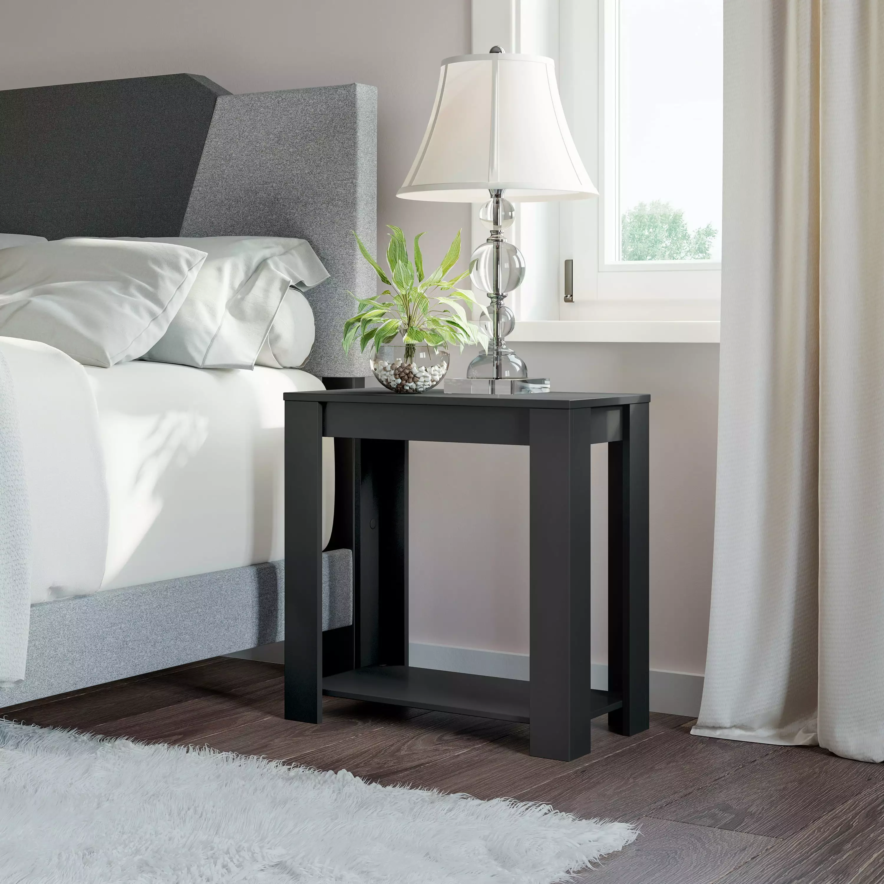 Boyd Sleep Brisbane Open Storage Nightstand Black