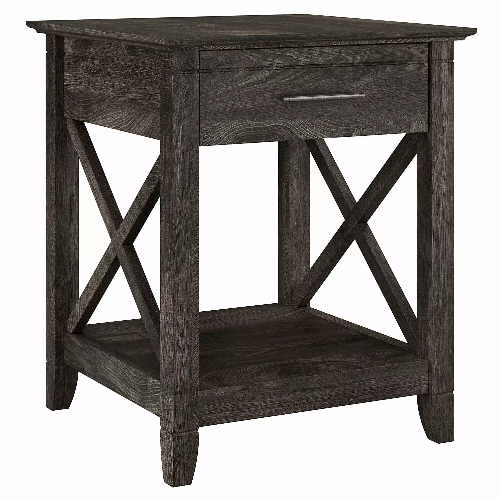 Bush Furniture Key West Nightstand Dark Gray Hickory