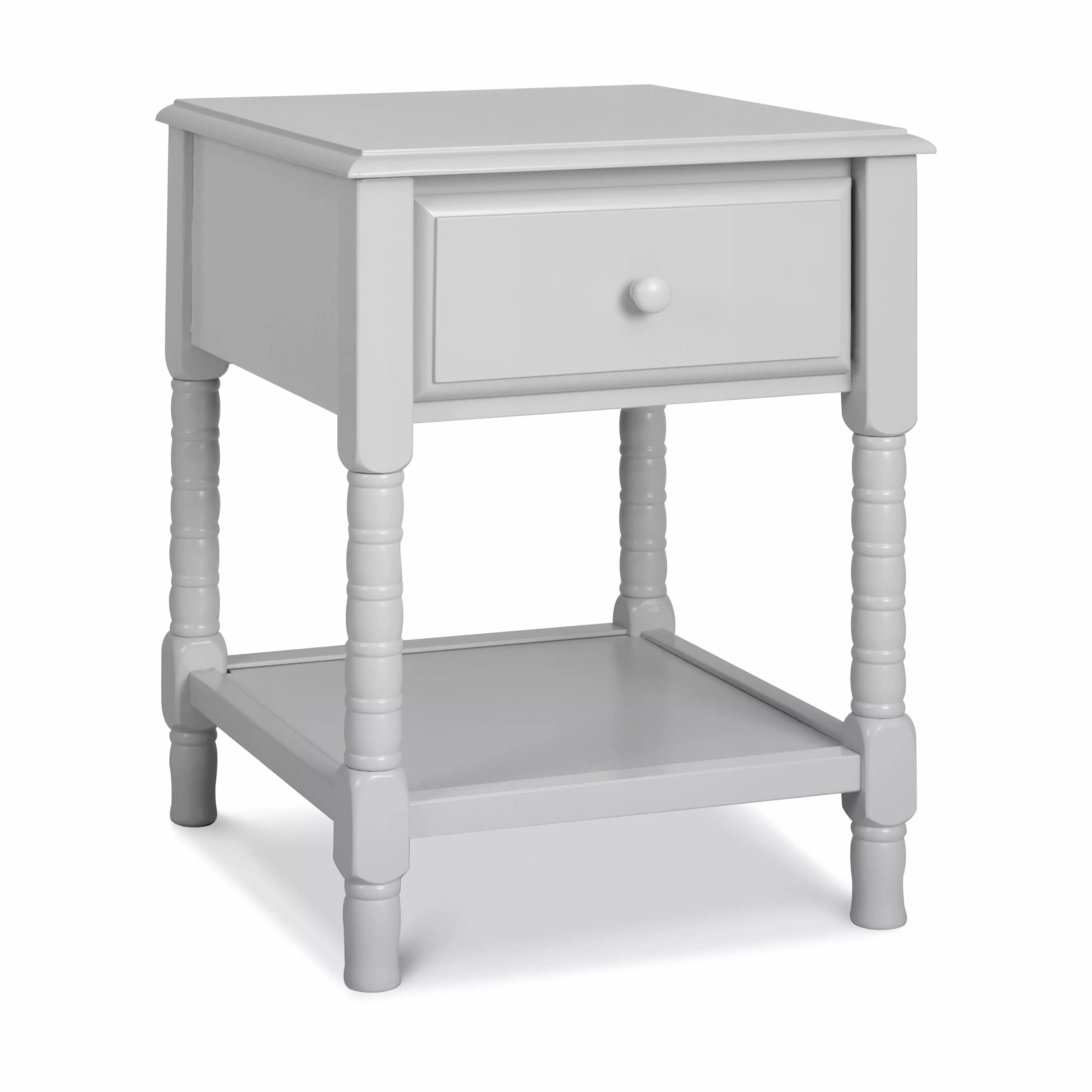 DaVinci Jenny Lind Fog Grey Spindle Nightstand Classic Bedroom