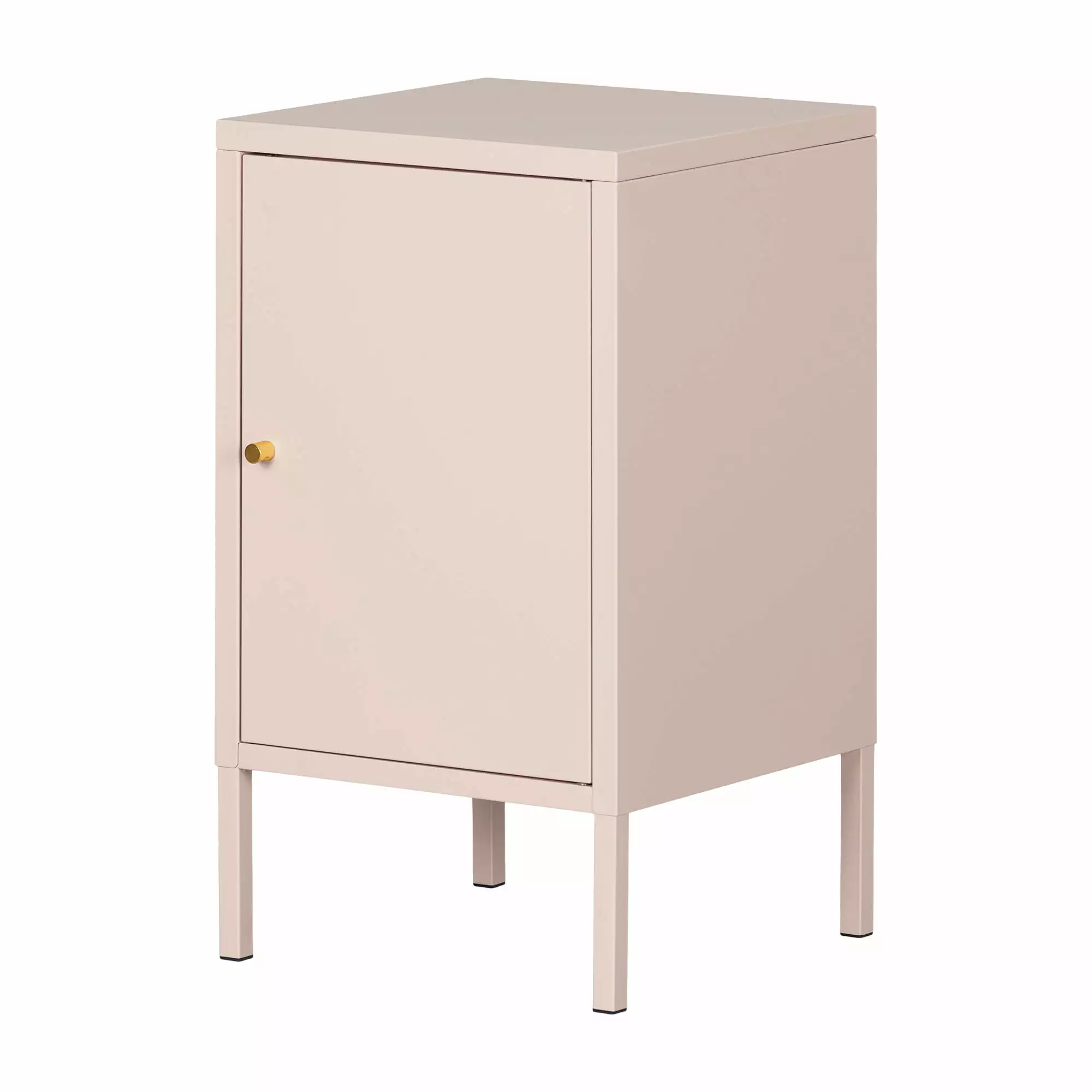 South Shore Dylane Mid-century Glam Nightstand - Pale Pink Bedside Table