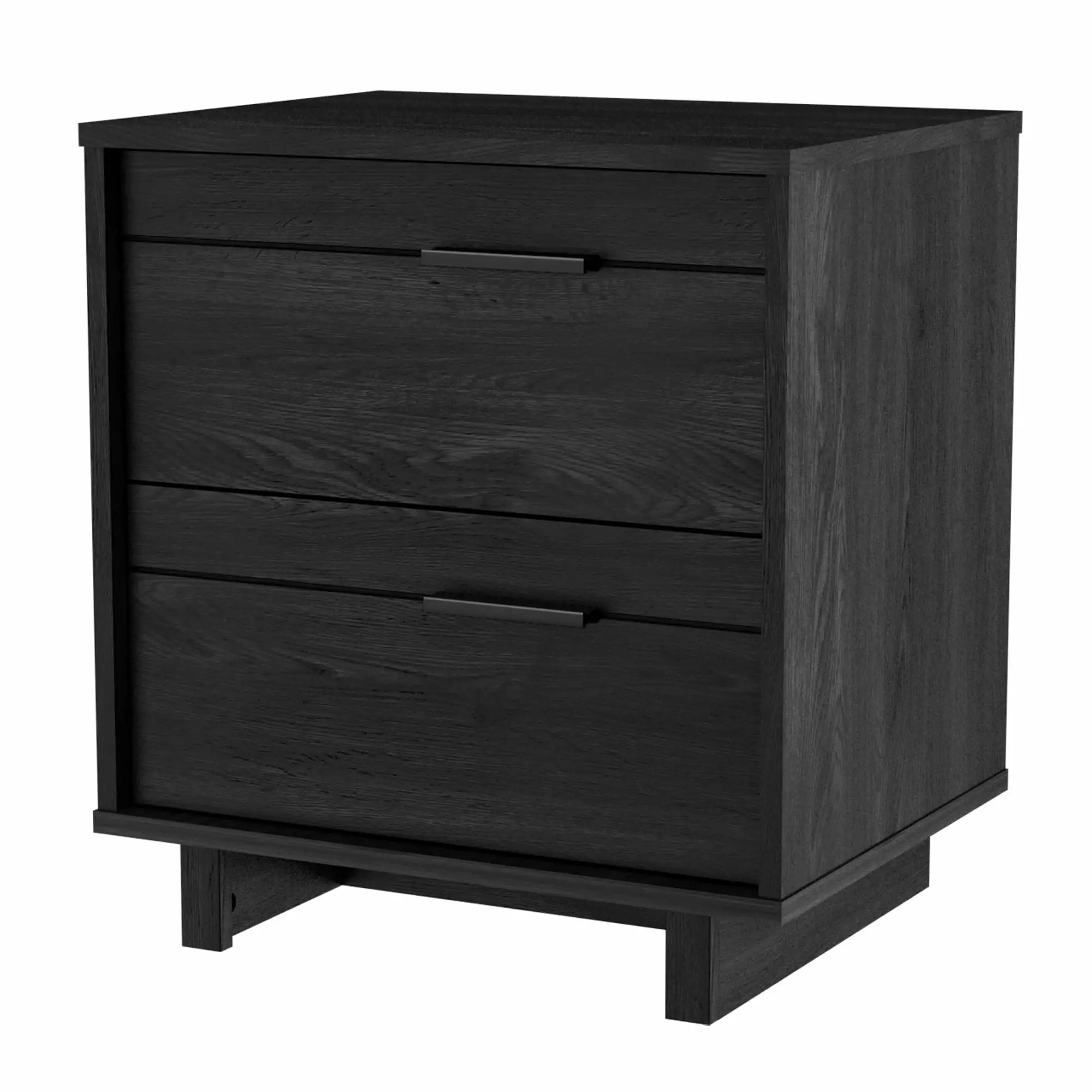 South Shore Fynn Contemporary 2-Drawer Nightstand Gray Oak