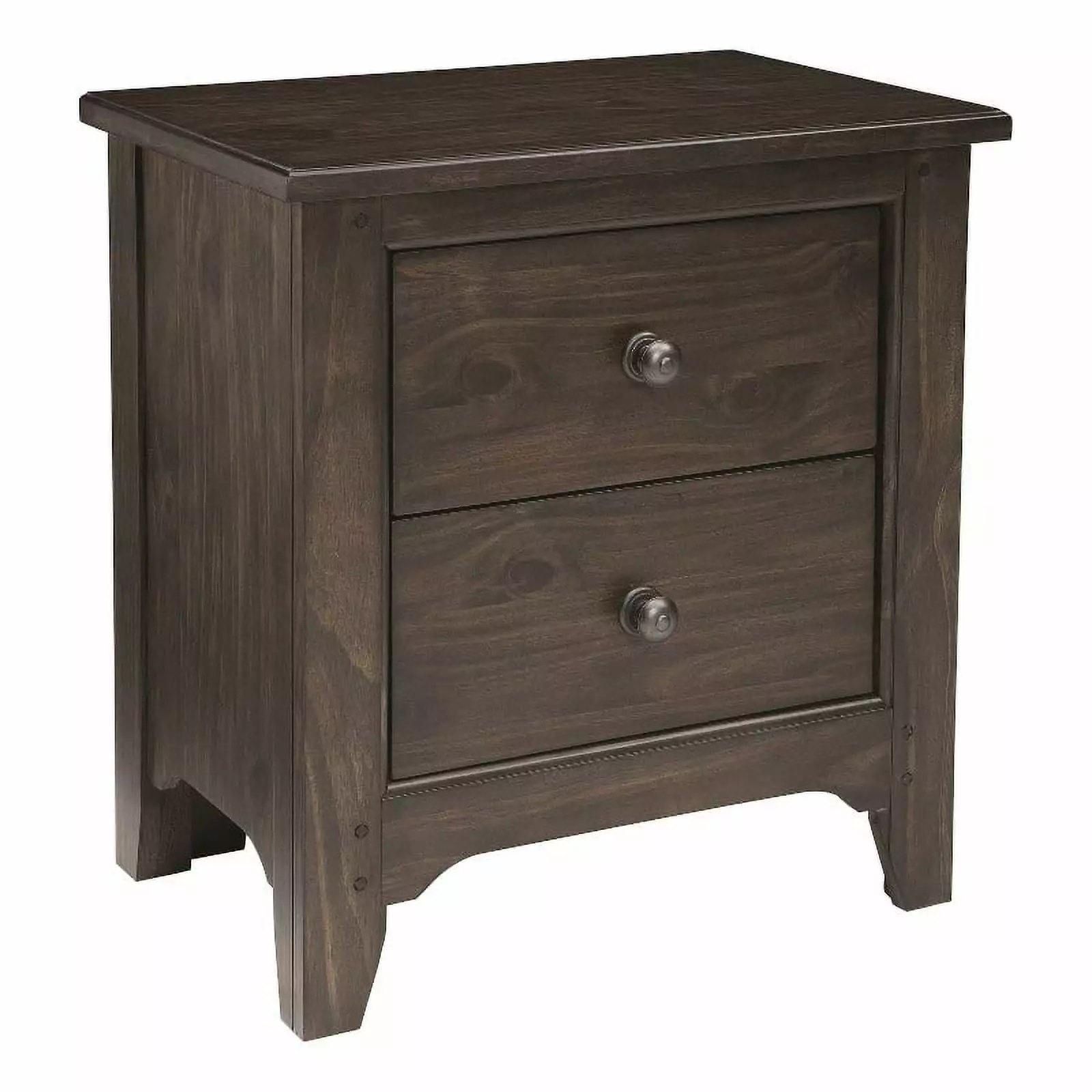 Westwood Design Taylor 2-Drawer Farmhouse Wood Nightstand River Rock Brown