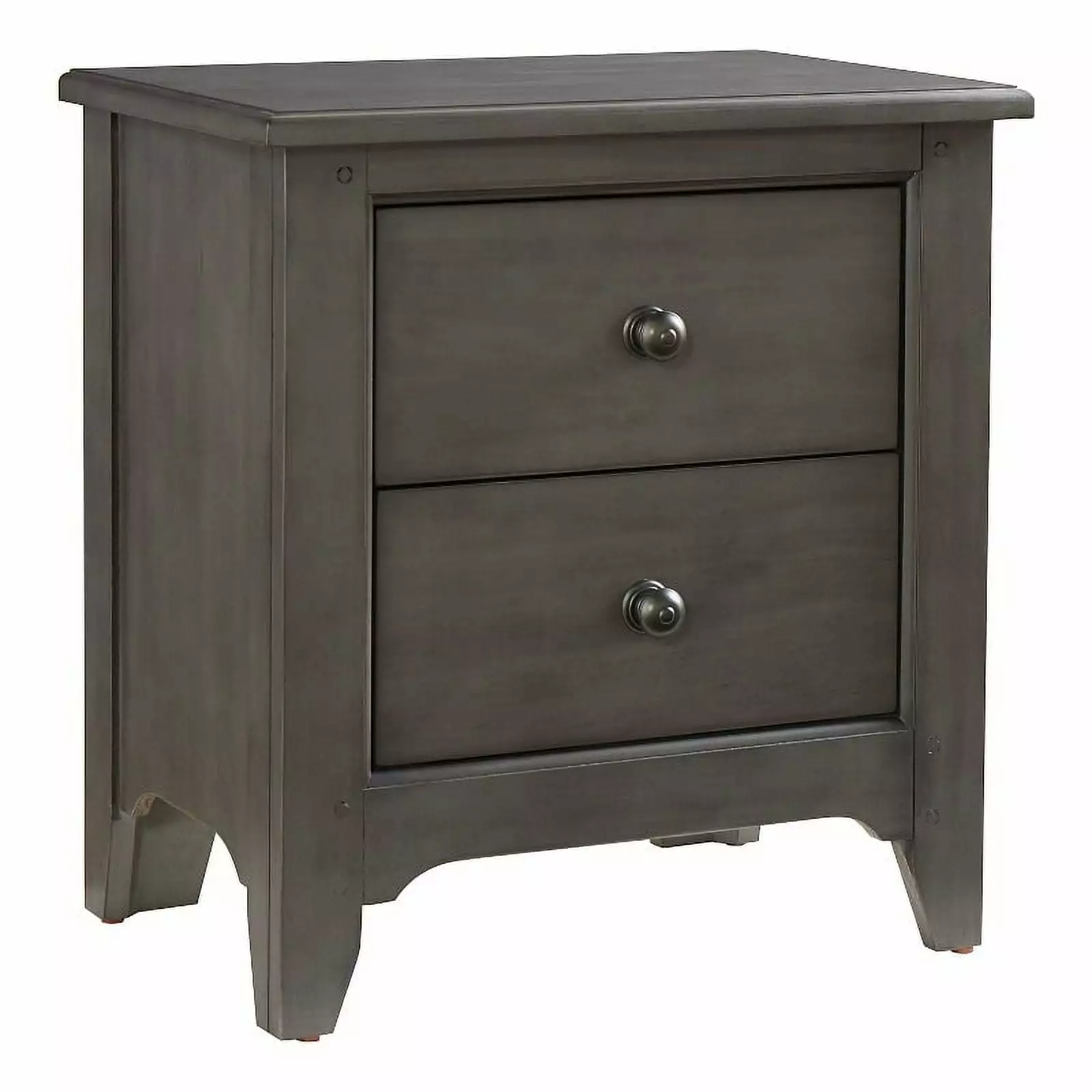 Westwood Design Taylor 2-Drawer Farmhouse Wood Nightstand Dusk Gray