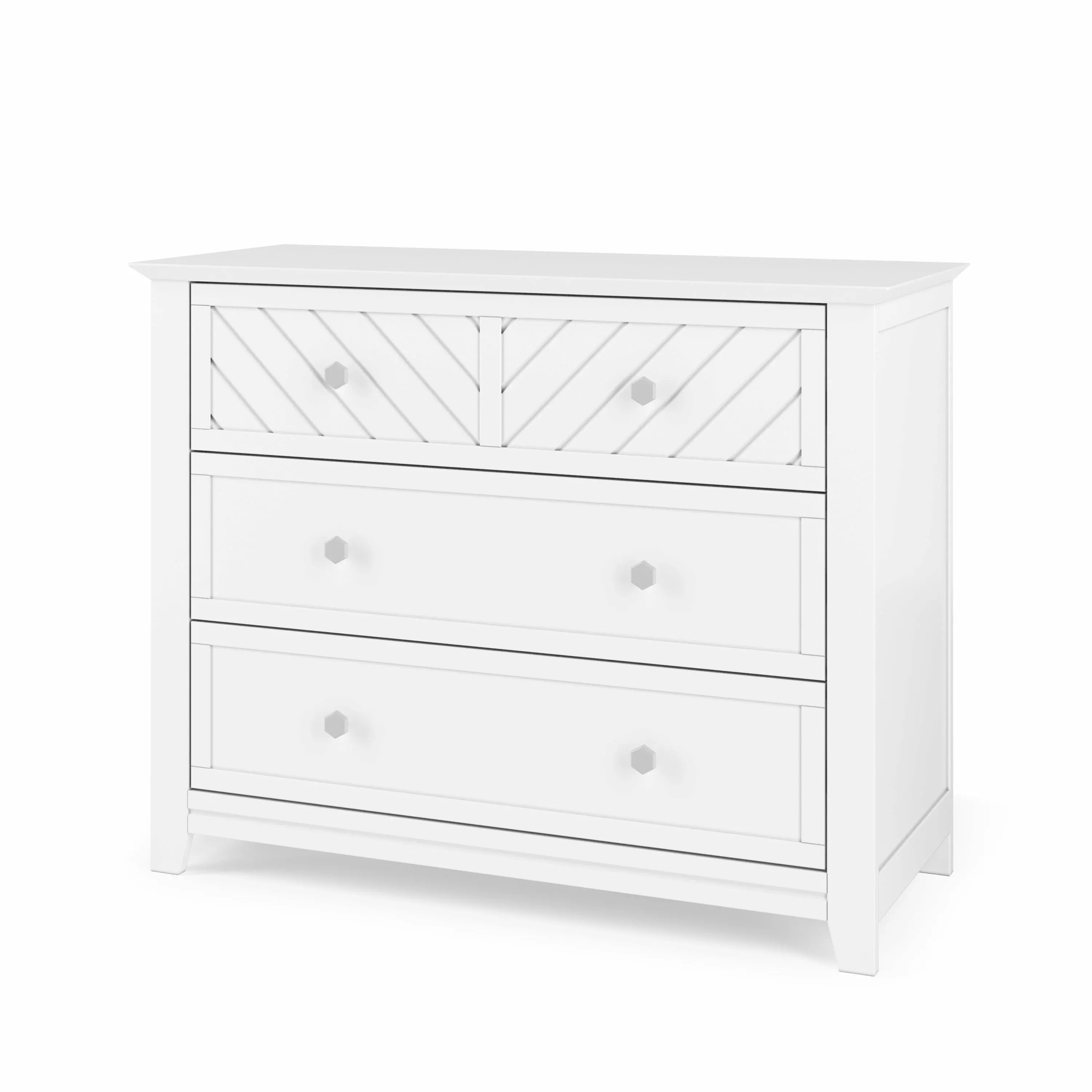 Child Craft 3-Drawer Nursery Dresser Atwood Matte White Baby Room Storage