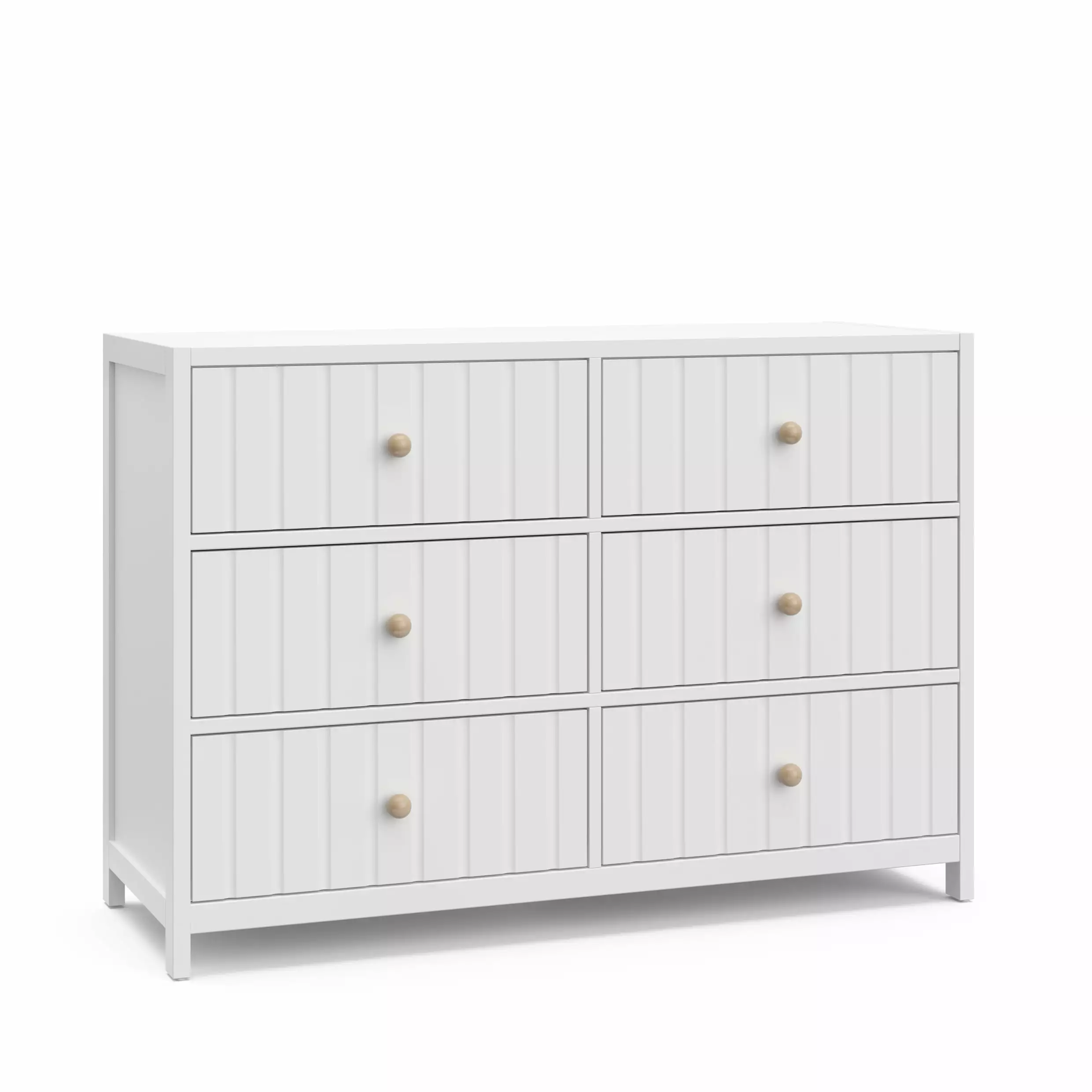 Graco Teddi 6 Drawer Nursery Double Dresser White - Baby Room Storage Furniture