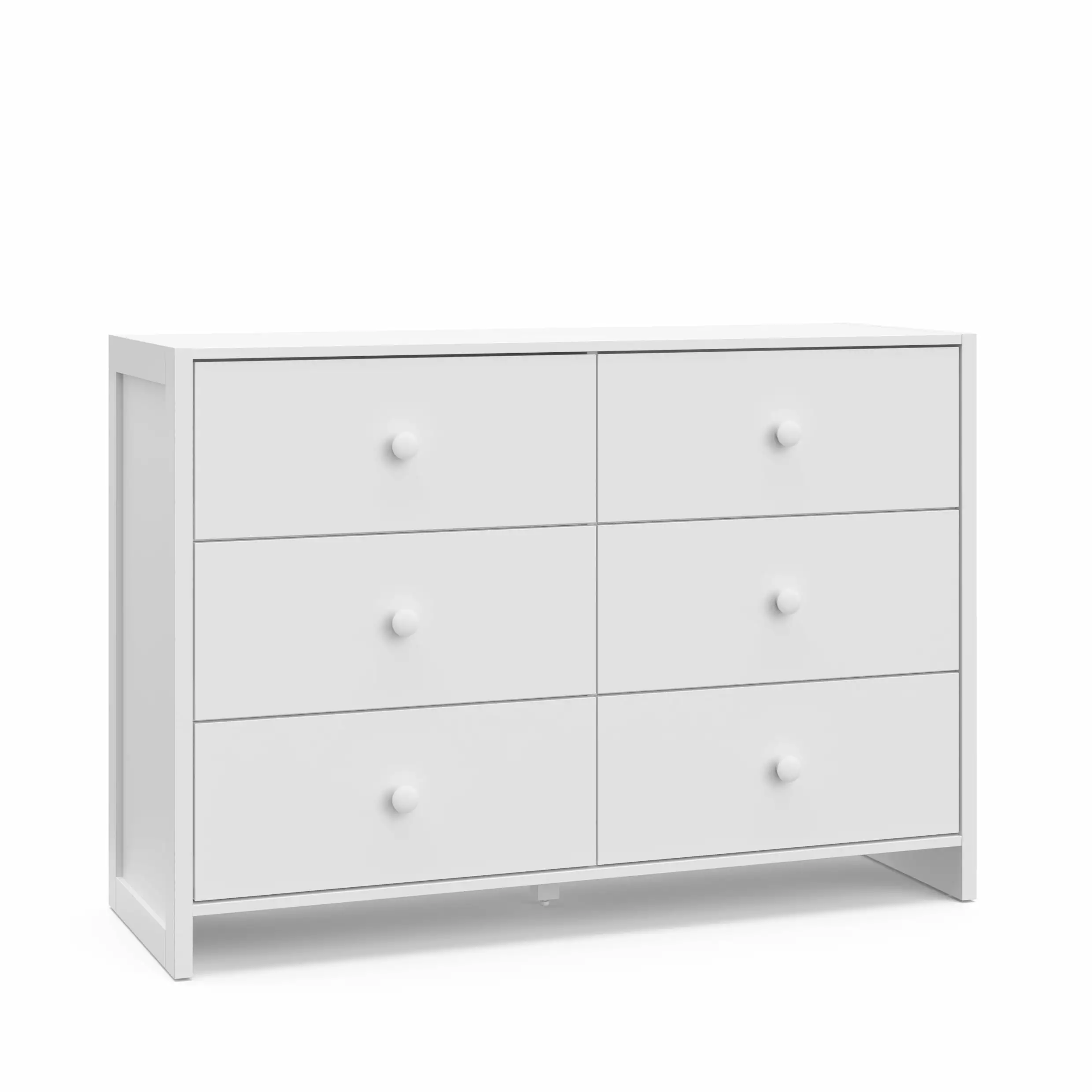 Storkcraft Calabasas 6 Drawer Nursery Double Dresser White Baby Room Storage Furniture
