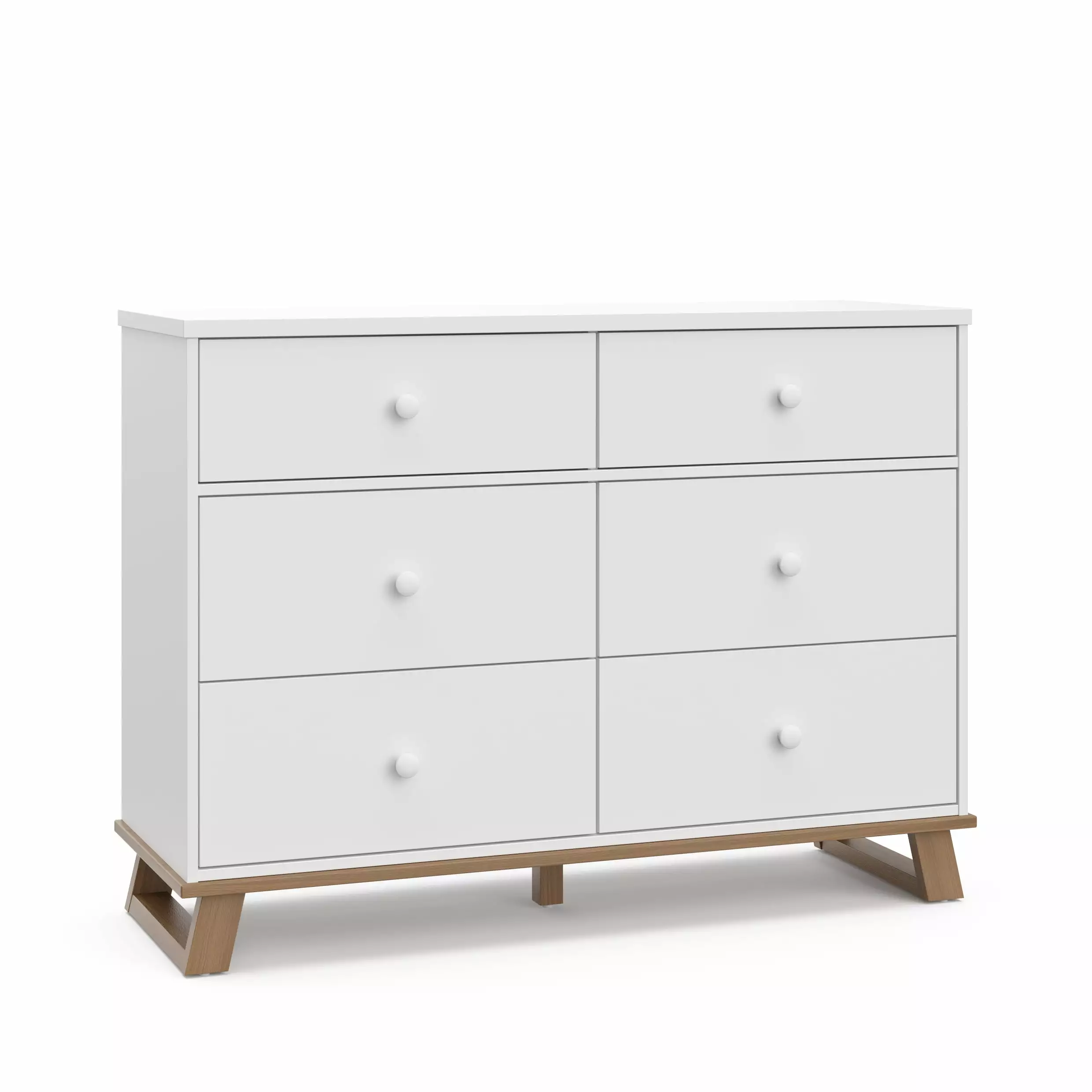 Storkcraft Modern 6 Drawer Nursery Double Dresser Vintage Driftwood