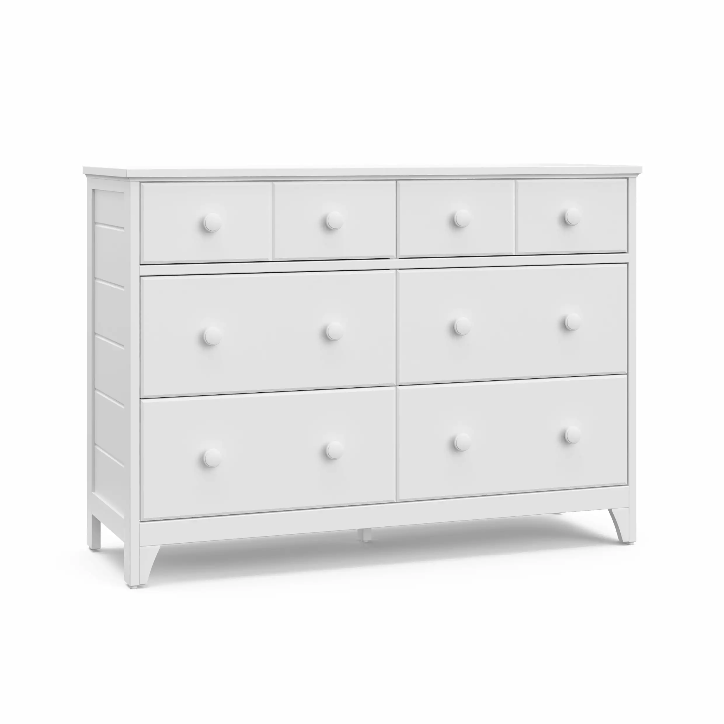 Storkcraft Moss 6 Drawer Nursery Double Dresser White