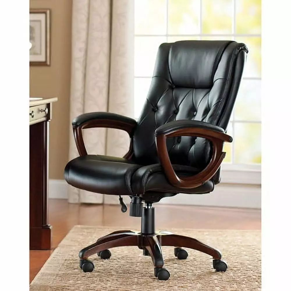 Better Homes and Gardens Executive Mid-Back Manager's Office Chair Arms Black Better Homes & Gardens