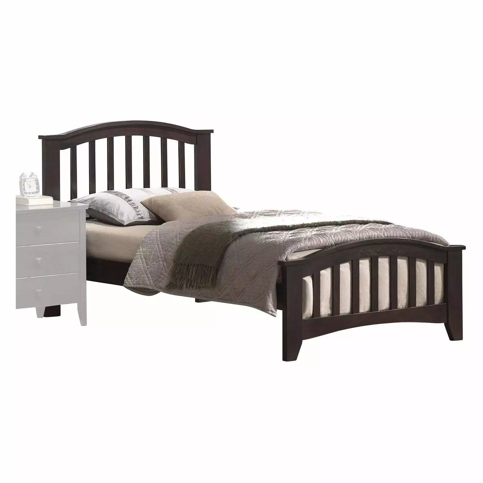 Acme Furniture San Marino Twin Panel Bed Slat System Dark Walnut Multiple Sizes