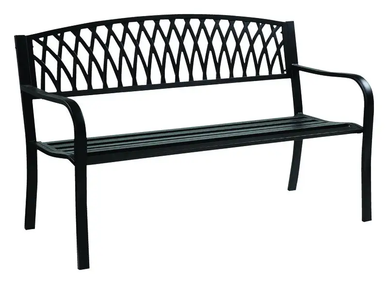 Living Accents Black Cast Iron Grass Back Park Bench 50 . L