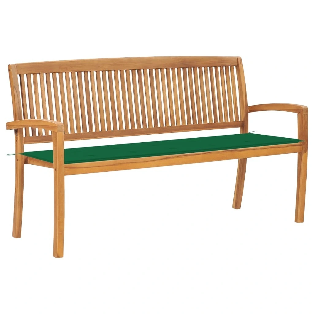 2-Piece Patio Chairs Cream Cushions Solid Teak Wood Phoenix Dropship