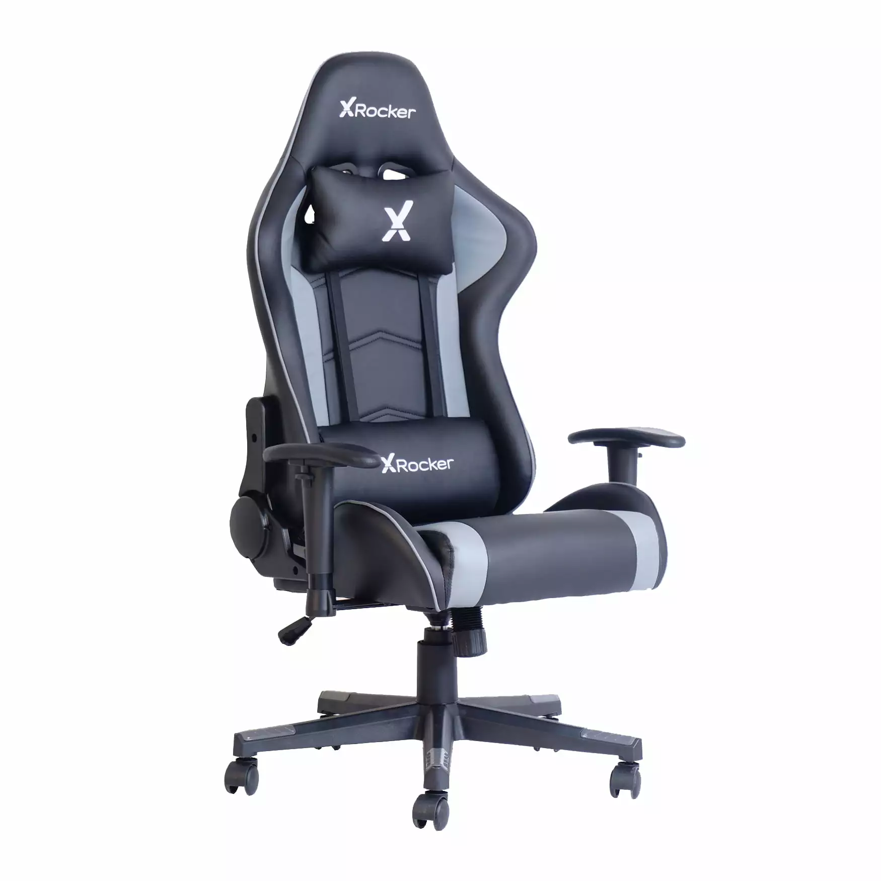 X Rocker Vortex Leather PC Gaming Chair Black and Gray 24.8 x 27.17 x 48.22-51.97