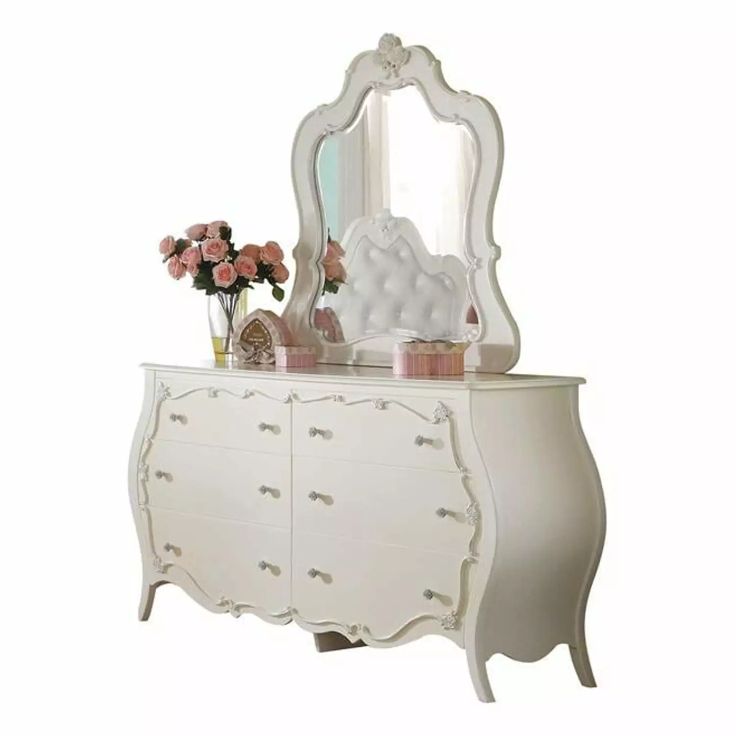 ACME Furniture Edalene 6-Drawer Dresser Pearl White Pine Finish