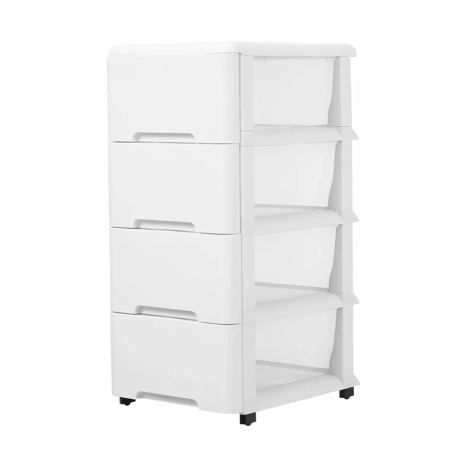 Novelinks 4 Drawer Plastic Storage Organizer Kids Sliding Bin Arranger Space Saving White