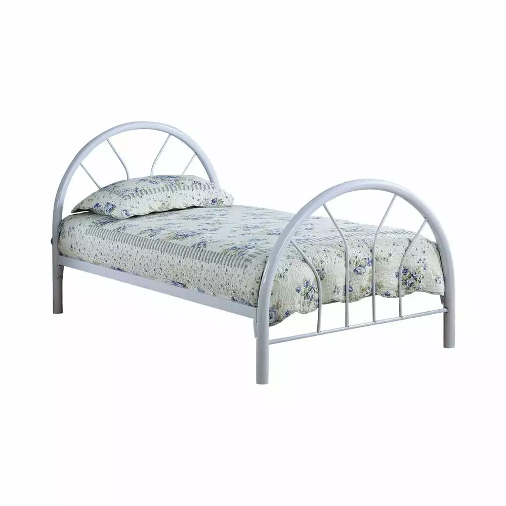 Marjorie Twin Platform Bed White Simple Modern Design Wood Slat Support No Box Spring Needed Coaster Company