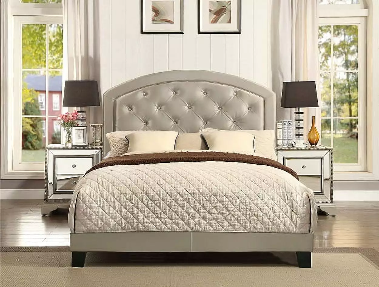 Crown Mark Gold Gaby Full Platform Bed Adjustable Headboard