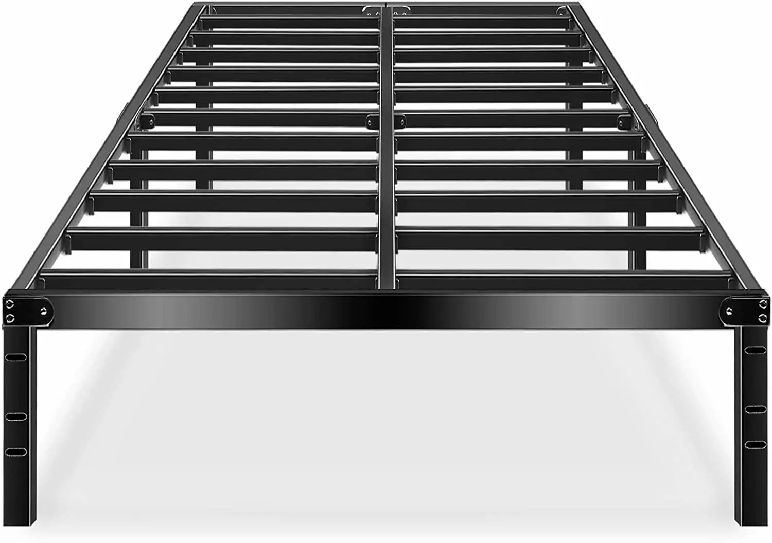 HAAGEEP King Platform Bed Frame No Box Spring Needed Storage Heavy Duty Black Metal