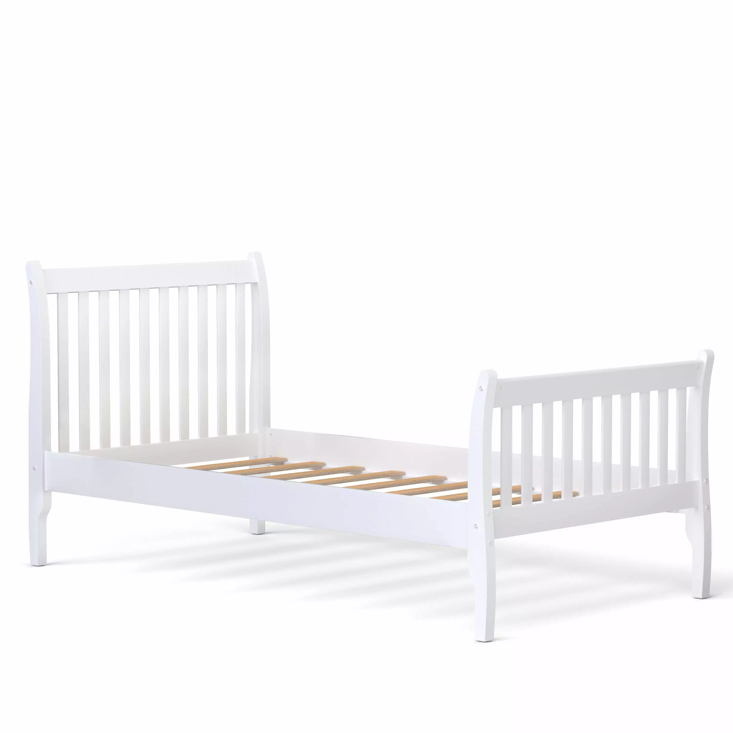 BTMWAY White Wood Platform Bed Headboard Twin Size Bed Frame Kids Boys Girls No Box Spring Needed Modern Twin Bed LegaHome