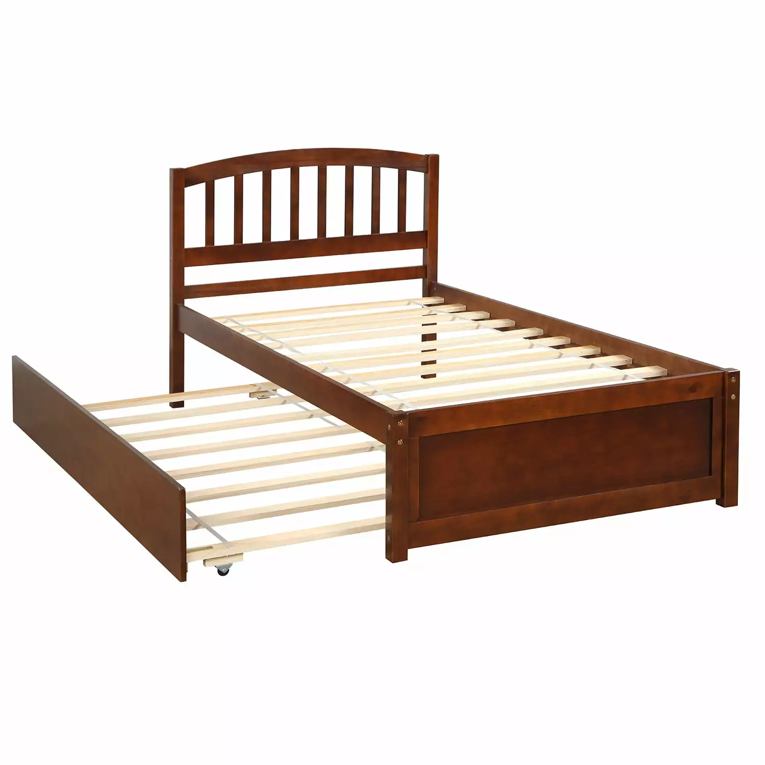 LegaHome Twin Bed Trundle Included New Upgraded Wood Platform Bed Headboard Twin Size Trundle Bed Frame Kids Teens Adult N...
