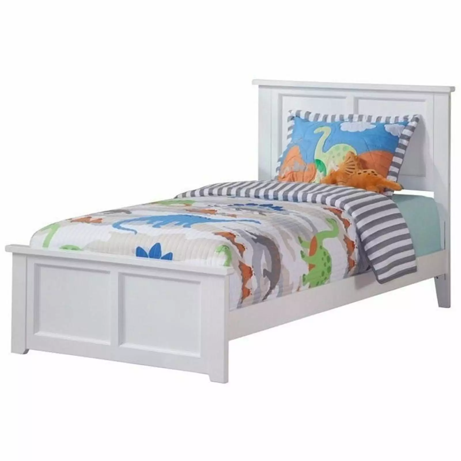 Roseberry Kids Farmhouse Twin XL Platform Bed USB Charger - Solid Wood White Bed Frame Rosebery Kids