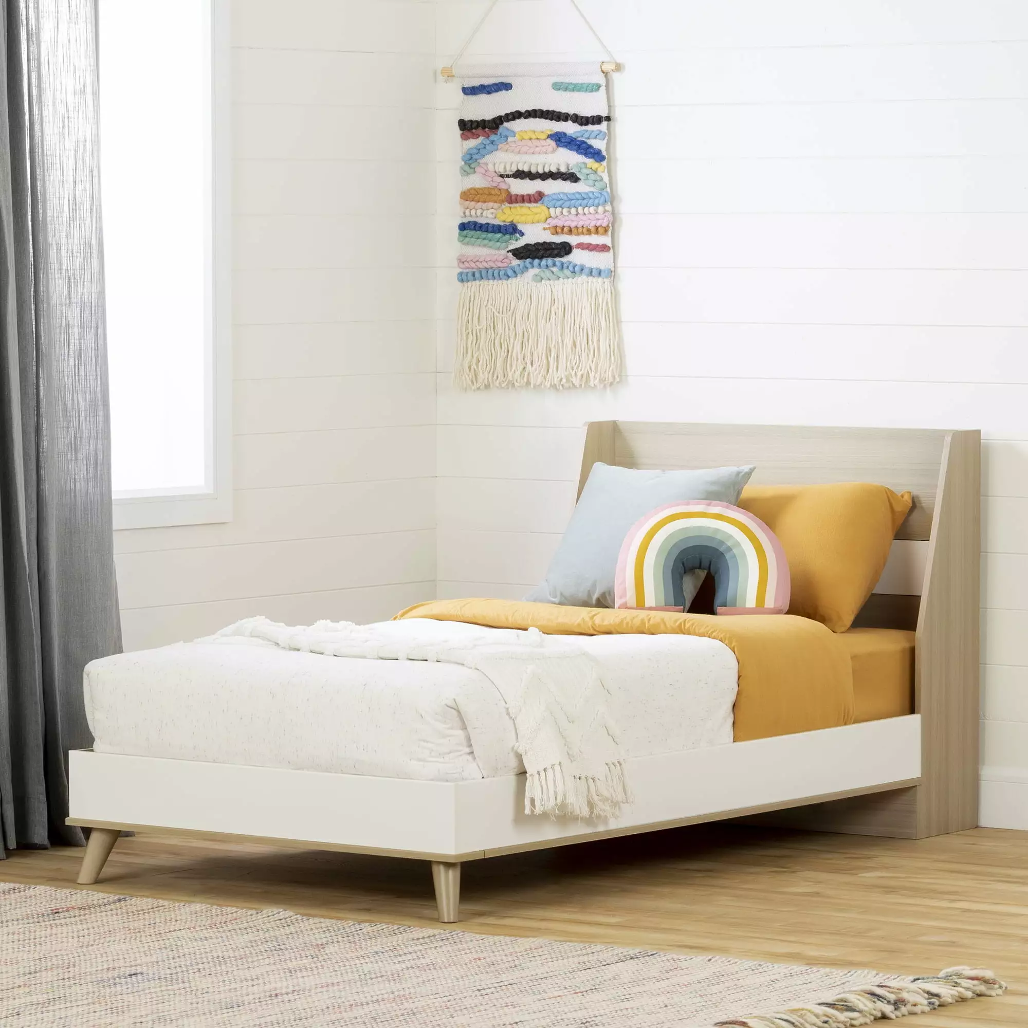 South Shore Yodi Scandinavian Bed Twin Beige