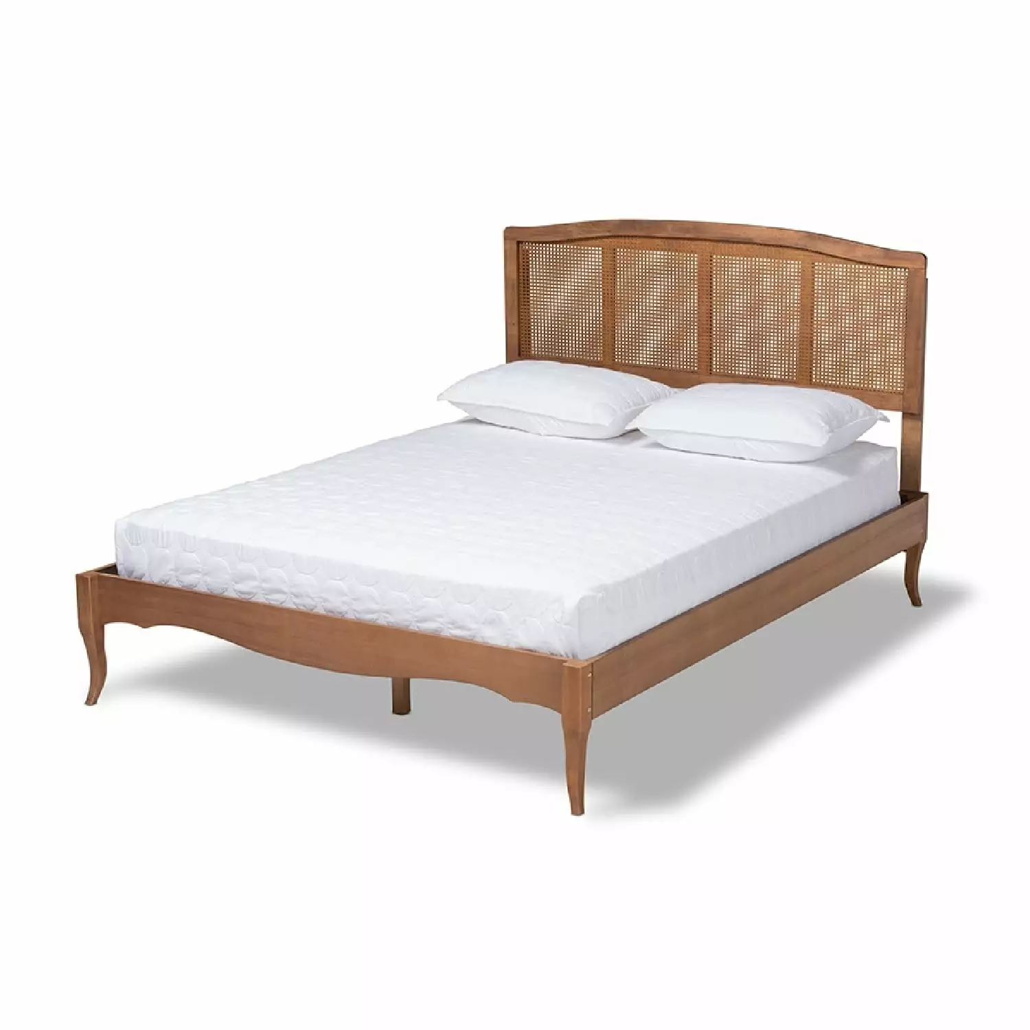 Baxton Studio Marieke Vintage French Twin Size Platform Bed Frame Ash Walnut Wholesale Interiors