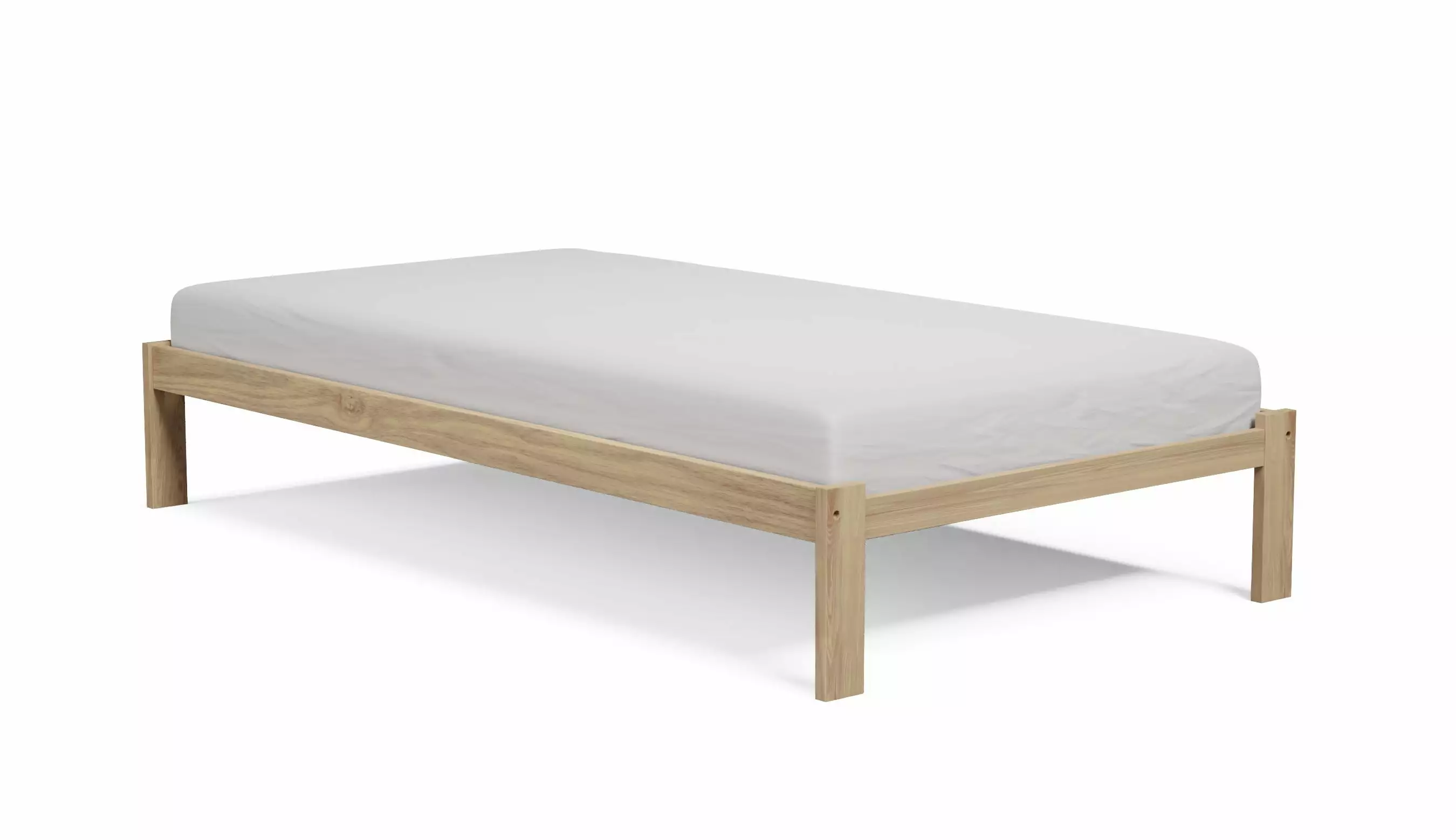 Alinquirea Solid Pine Wood Platform Bed Twin Size Unfinished Wooden Bed Frame Wood To The World