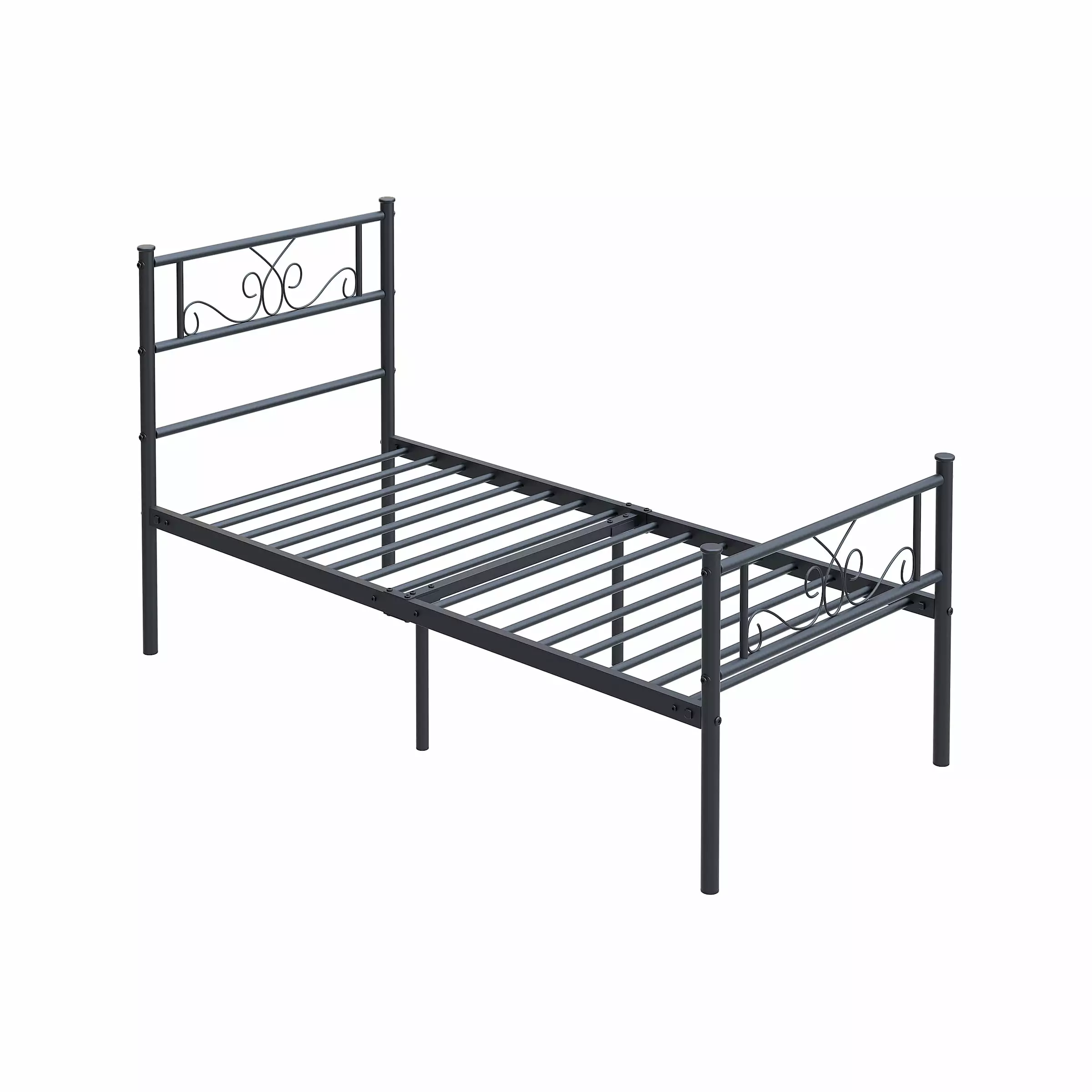 Yoneston Luxury Metal Bed Frame Platform Bedroom Mattress Foundation Twin Size Black