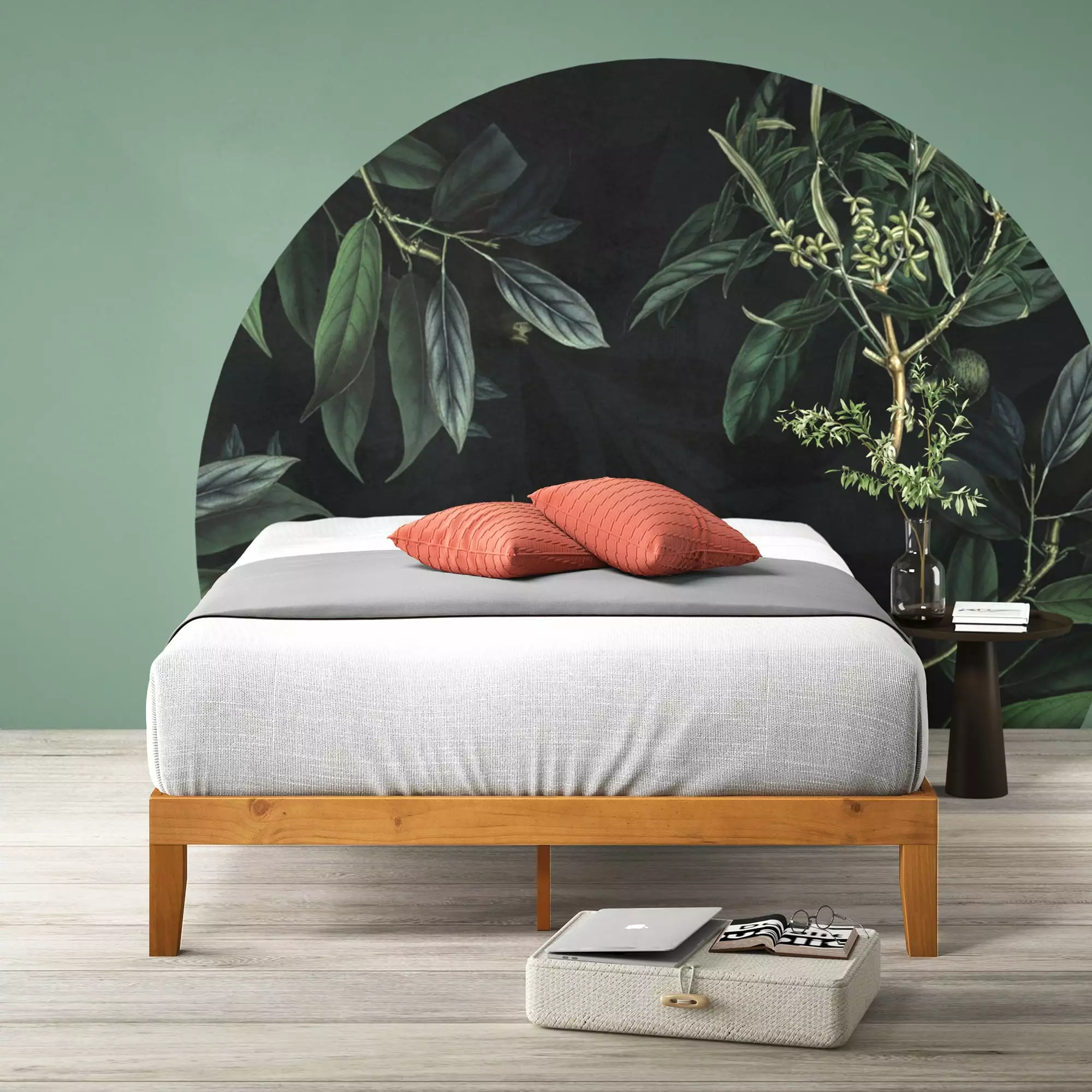 Zinus Alexia 12 Wood Platform Bed Frame Rustic Pine Queen