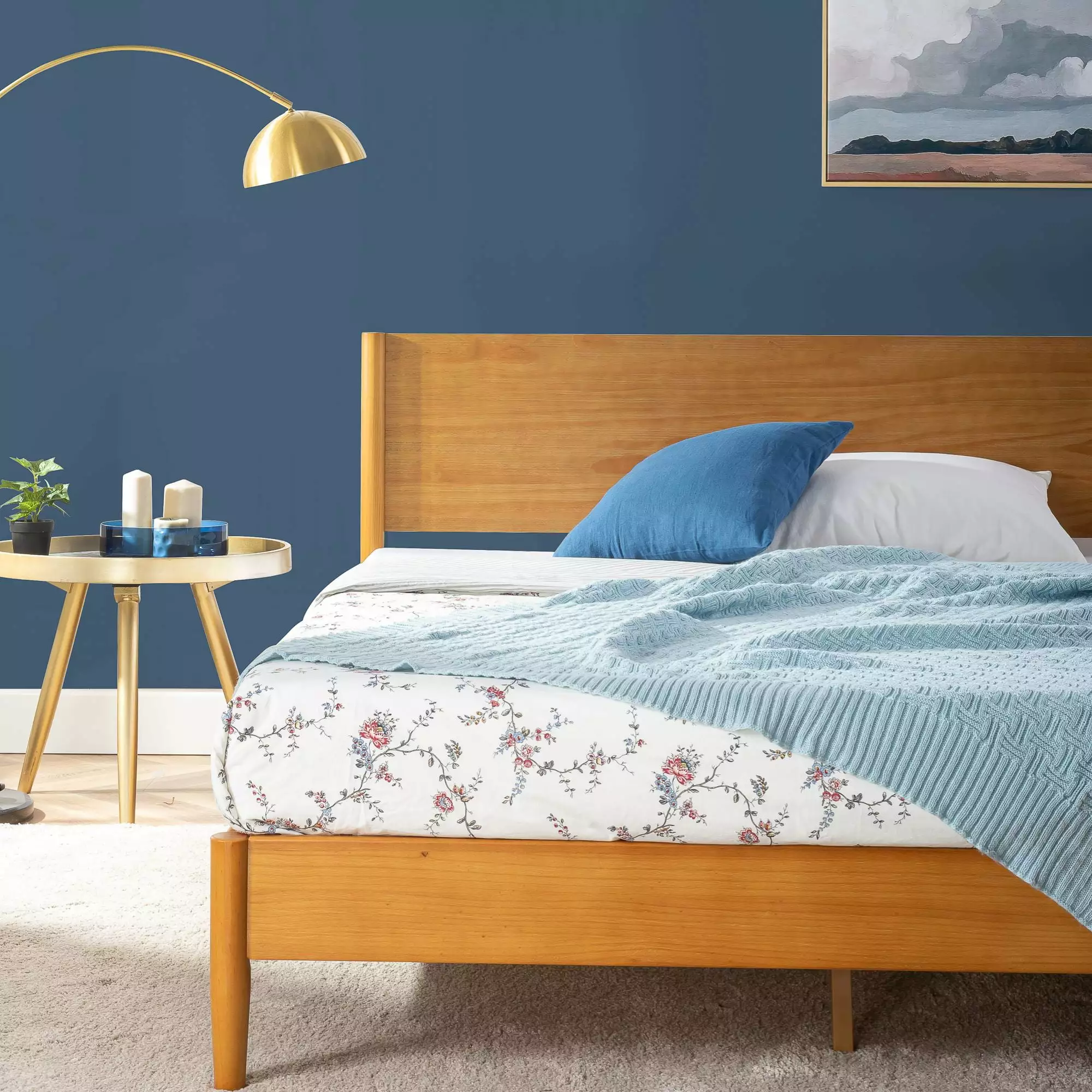 Zinus Allen 35 Mid Century Wood Platform Bed Frame Queen Size
