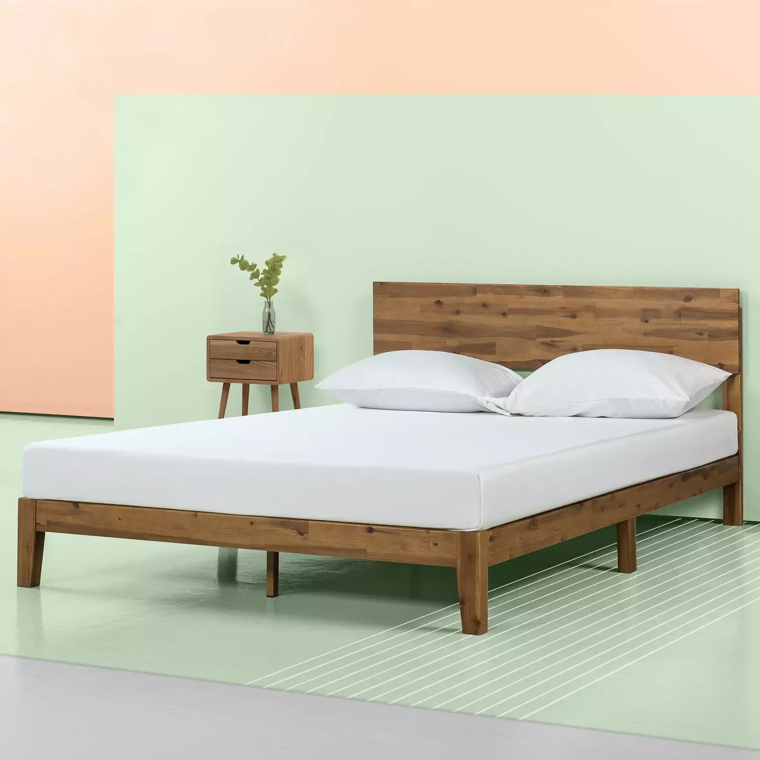 Zinus Julia 34 Wood Platform Bed Frame Queen Size Modern Design