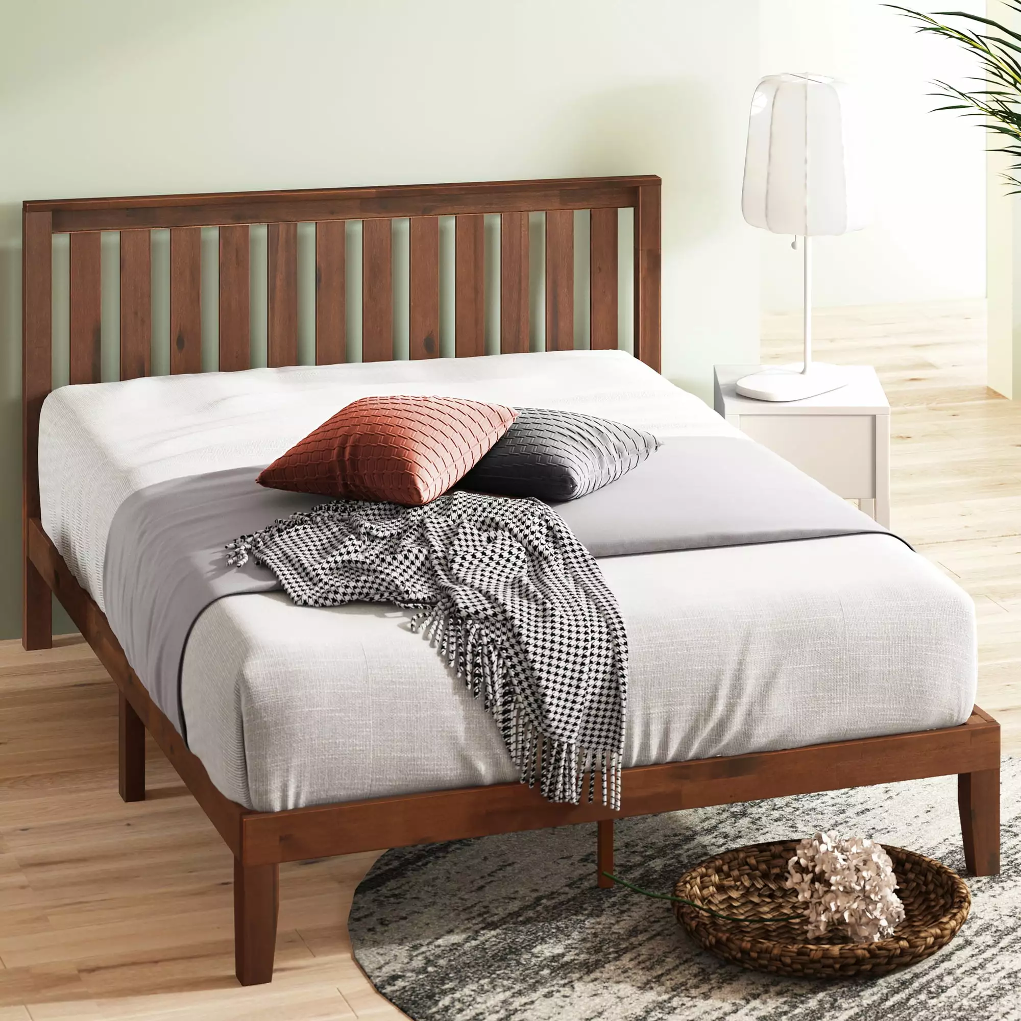 Zinus Vivek 37 Wood Platform Bed Frame Headboard Queen Size