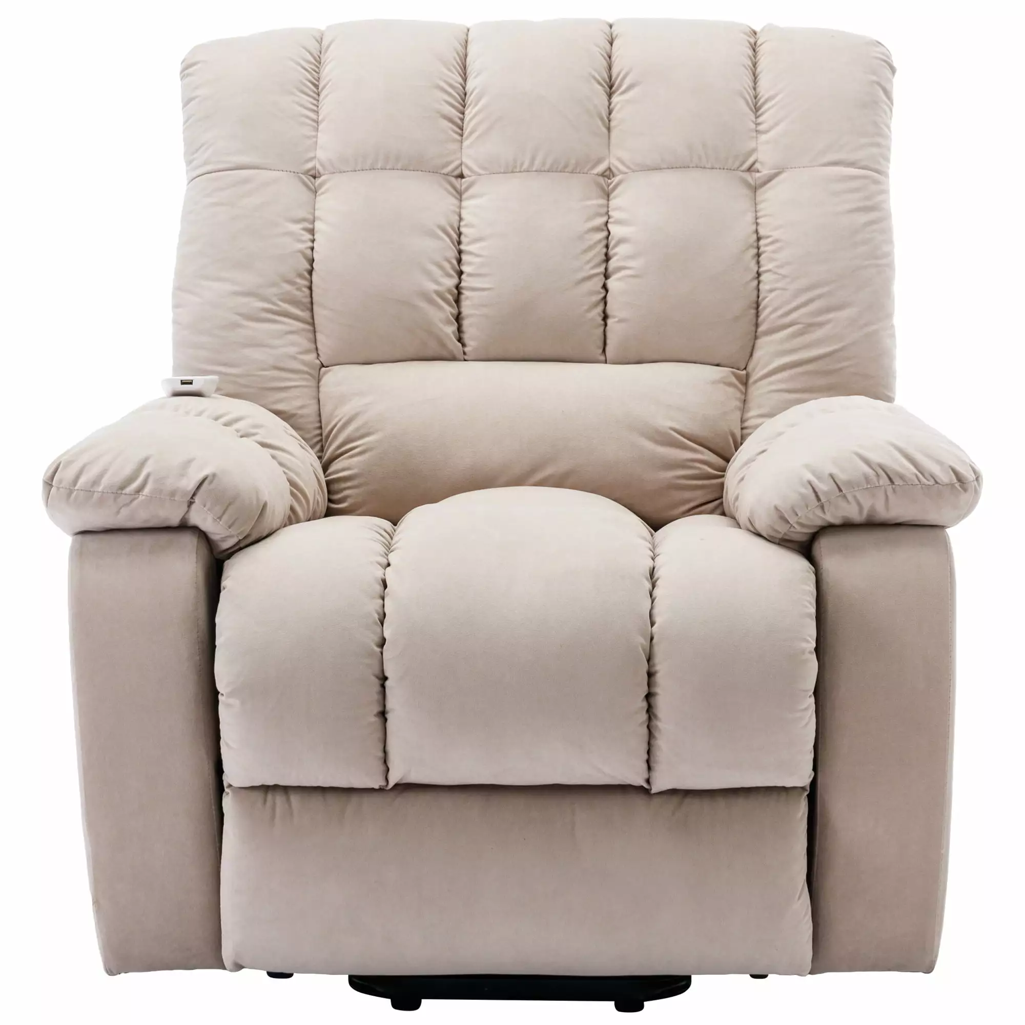 Electric Power Lift Massage Recliner Chair Heat and Vibration Beige ANTFURN