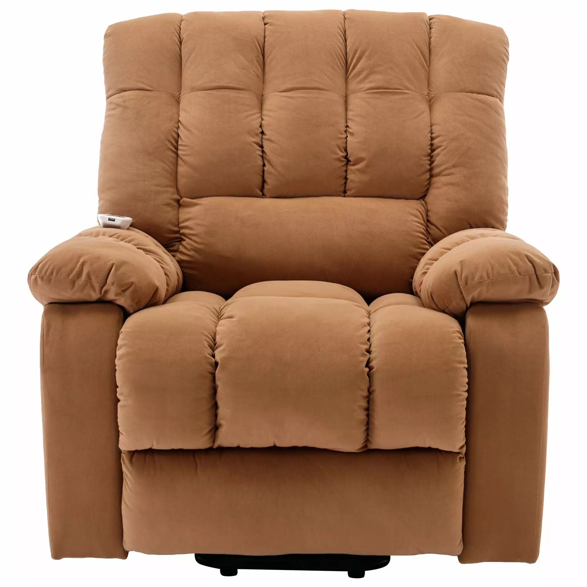 Electric Power Lift Massage Recliner Chair Heat and Vibration Light Brown ANTFURN