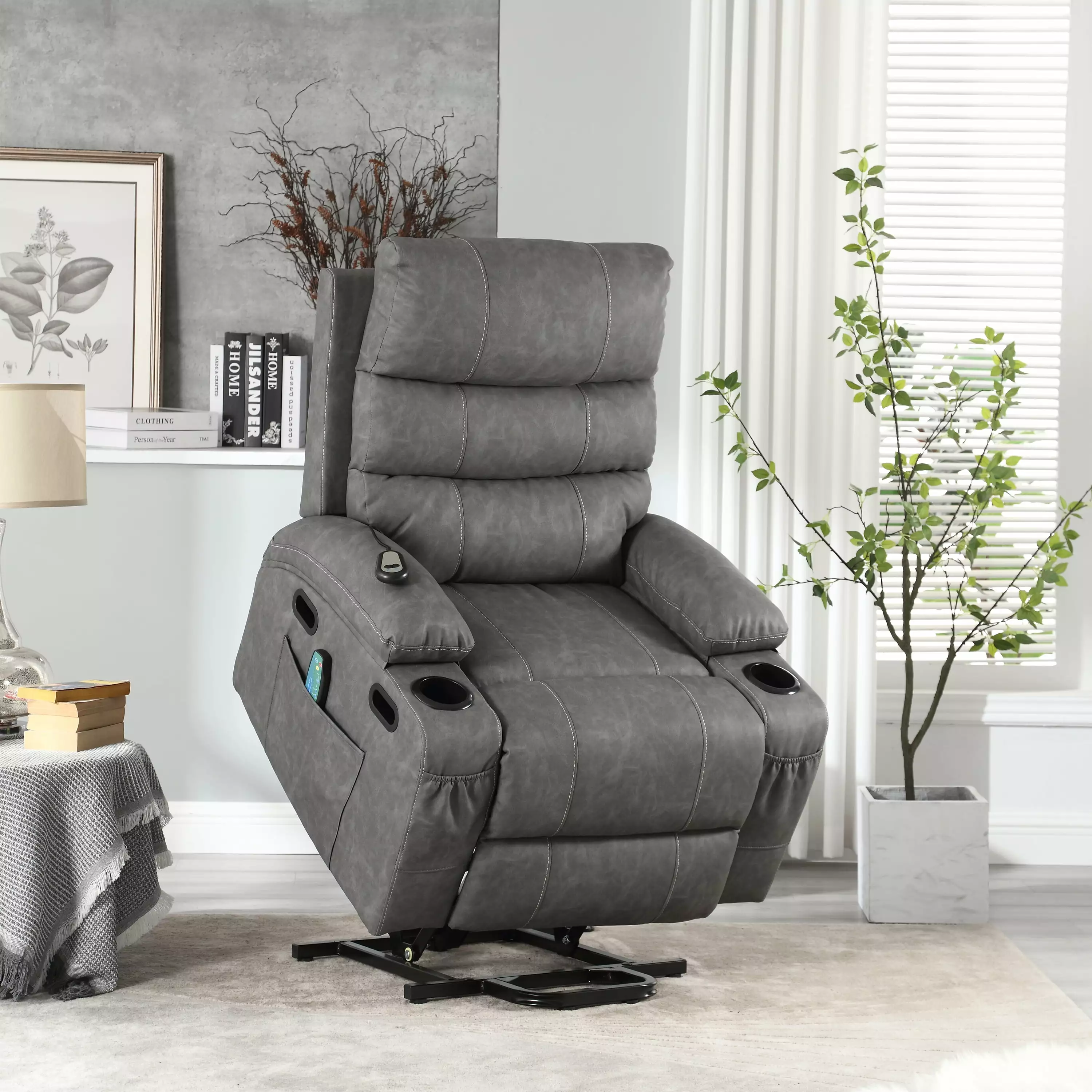 21inch Wide Electric Power Lift Recliner Chair Massage and Heat Elderly DeeHome