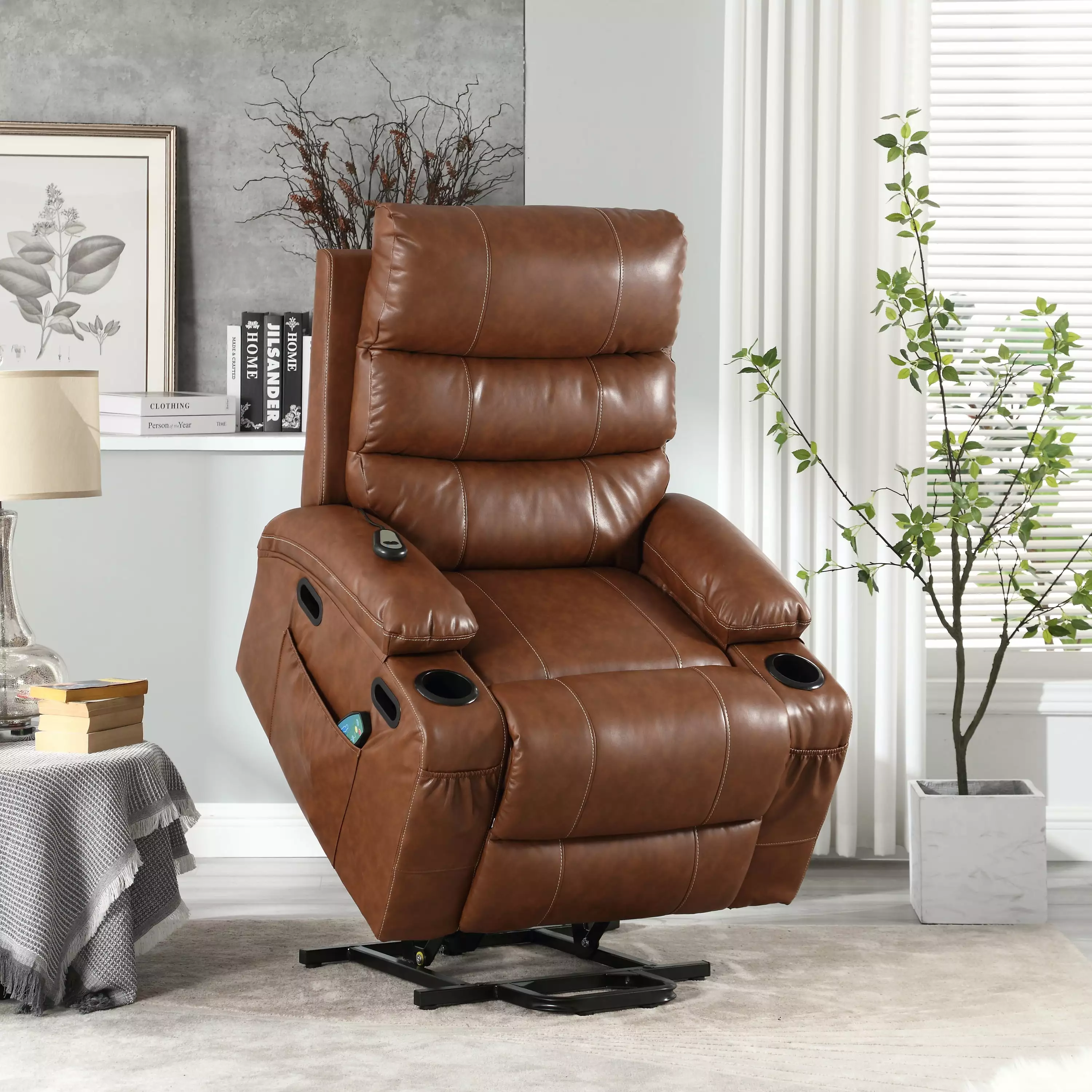 21inch Wide Electric Power Lift Recliner Chair Massage and Heat Elderly DeeHome