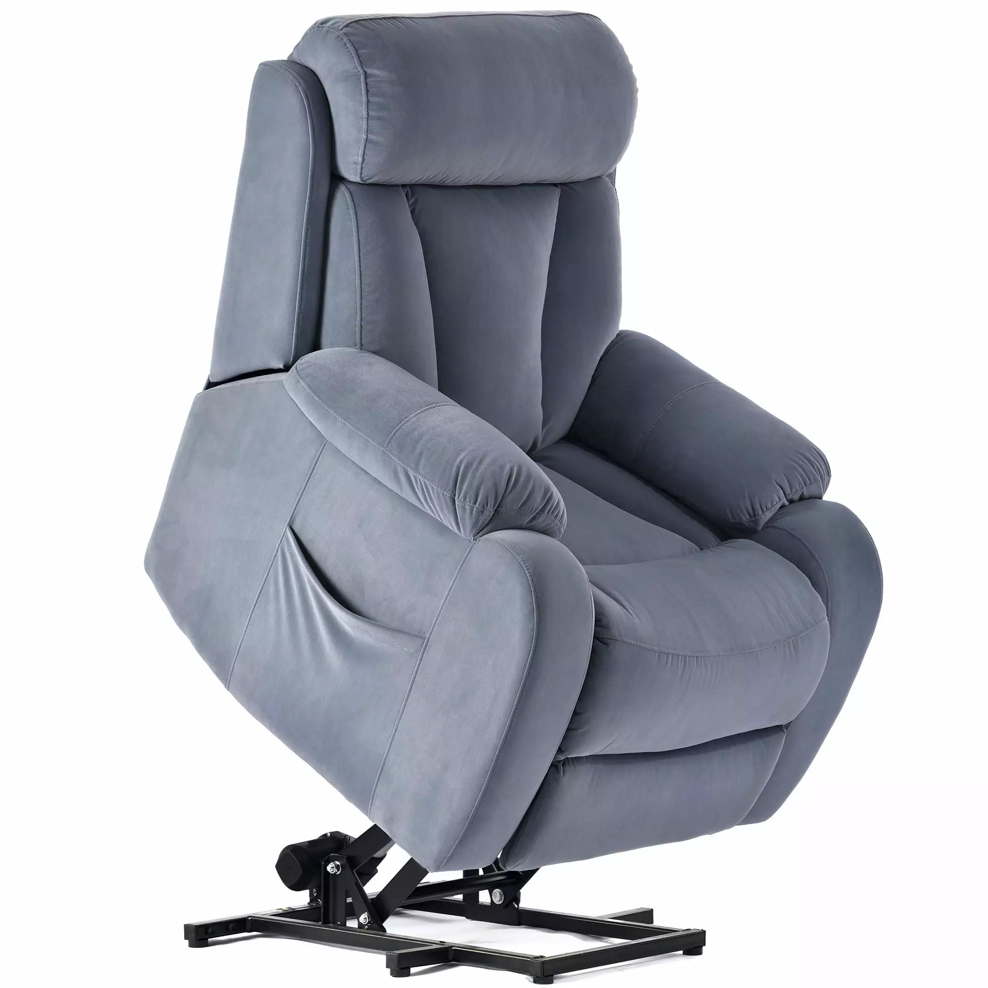 Echo Power Lift Australia Cashmere Fabric Recliner Dusty Blue Go Green Woods